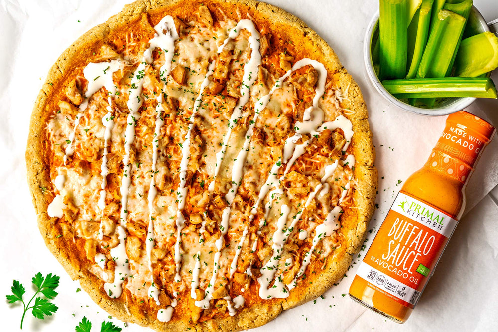 Close-up of ingredients in Avocado oil-based Buffalo Sauce.