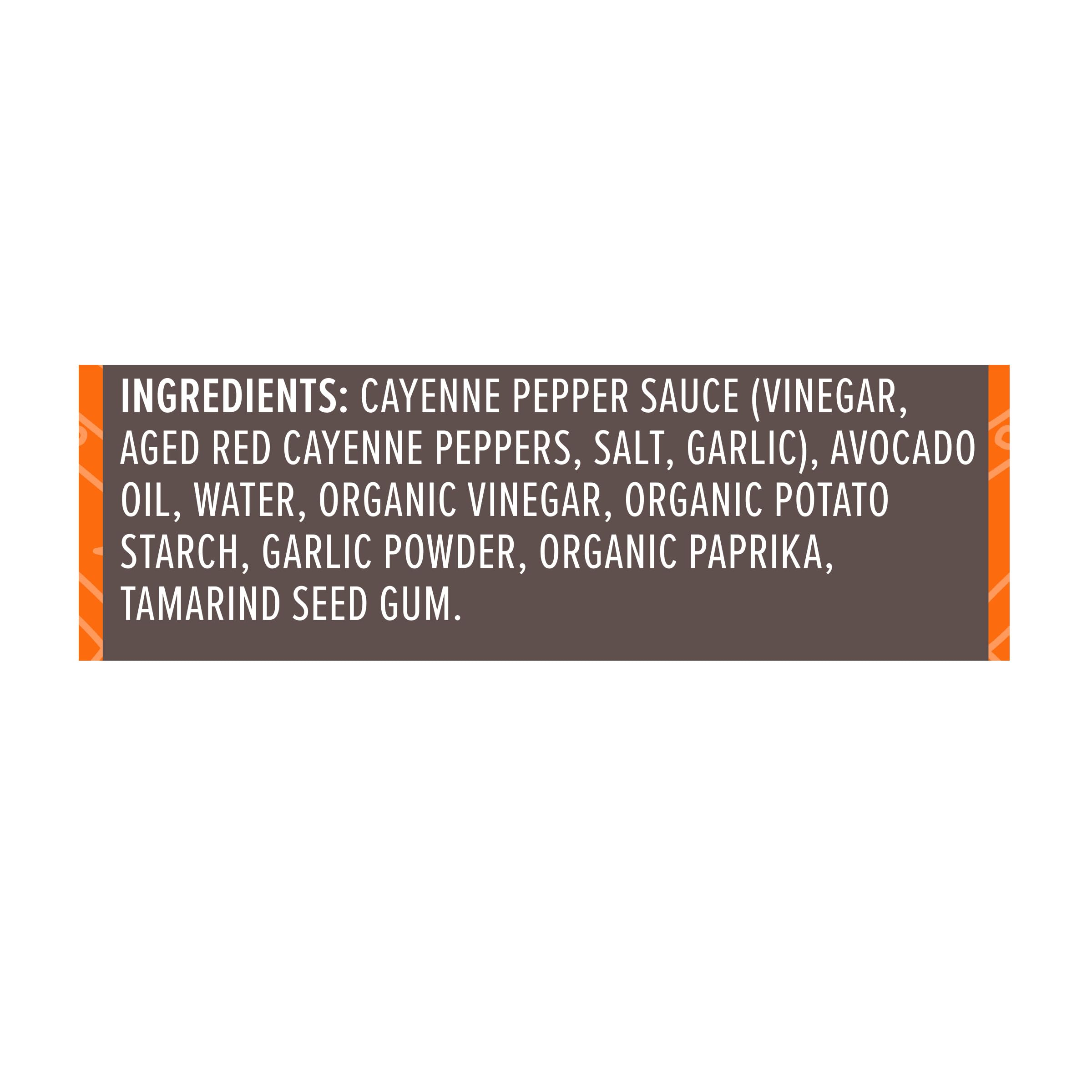 Primal Kitchen No Dairy Buffalo Sauce label close-up emphasizing avocado oil base.