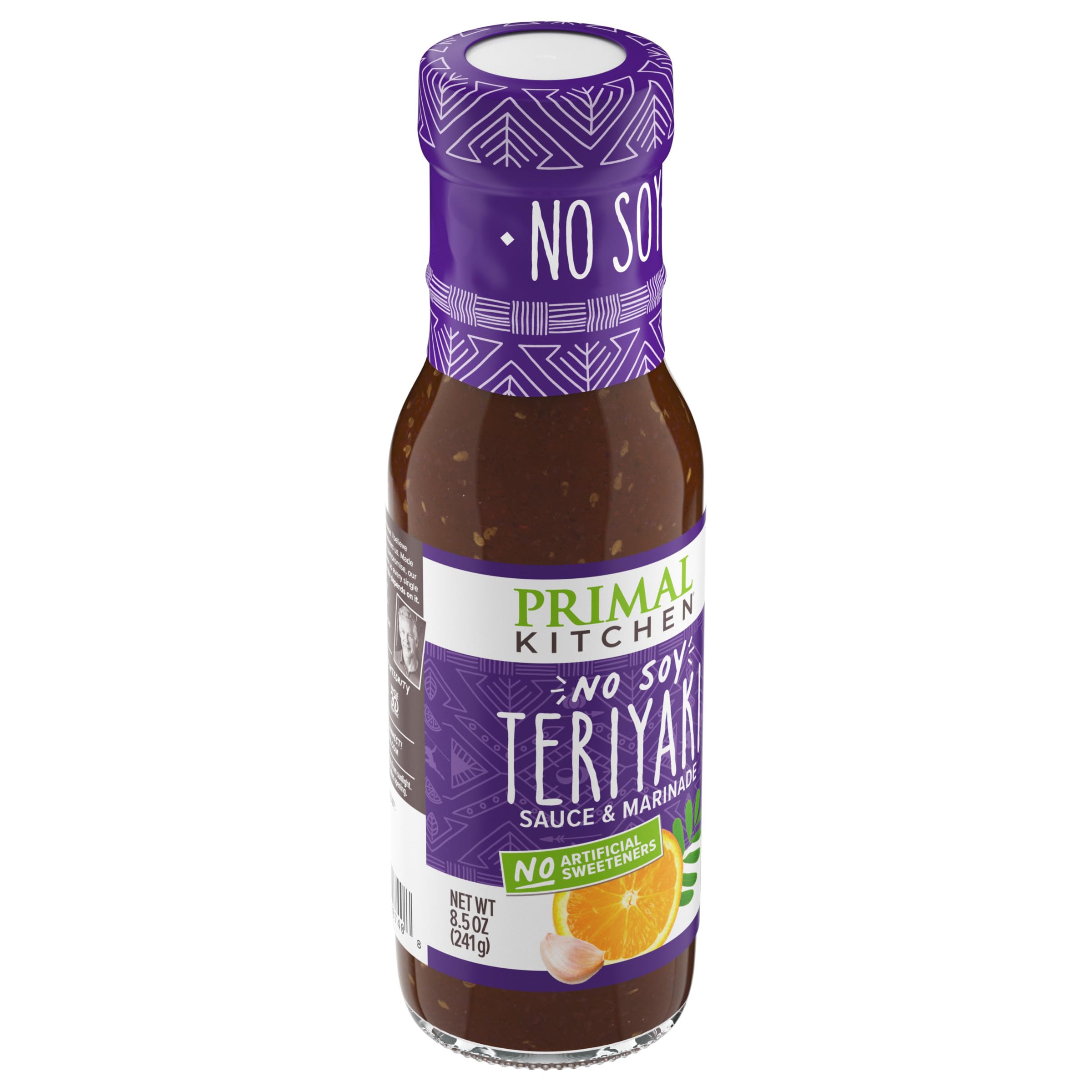Close-up of bottle pouring Primal Kitchen No-Soy Teriyaki glaze