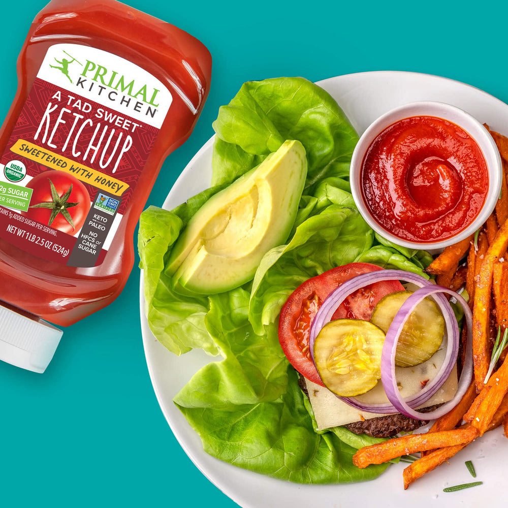 Primal Kitchen Tad Sweet Ketchup close-up of organic tomato concentrate and balsamic
