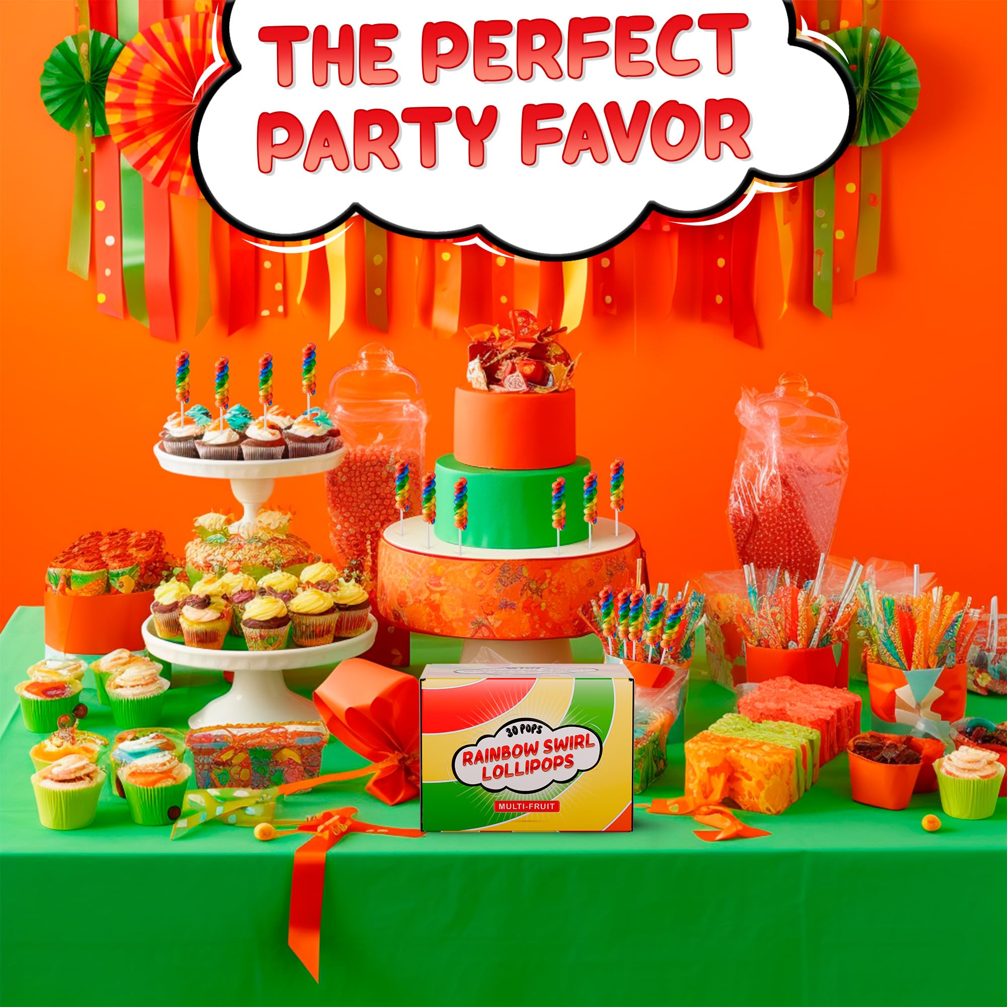 Primary Colors Candy colorful-decor-lollipops double as eye-catching centerpieces.