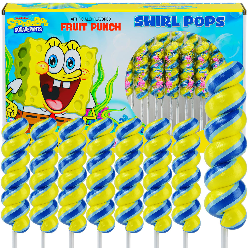 Primary Colors Candy SpongeBob lollipops swirl on a bright party display