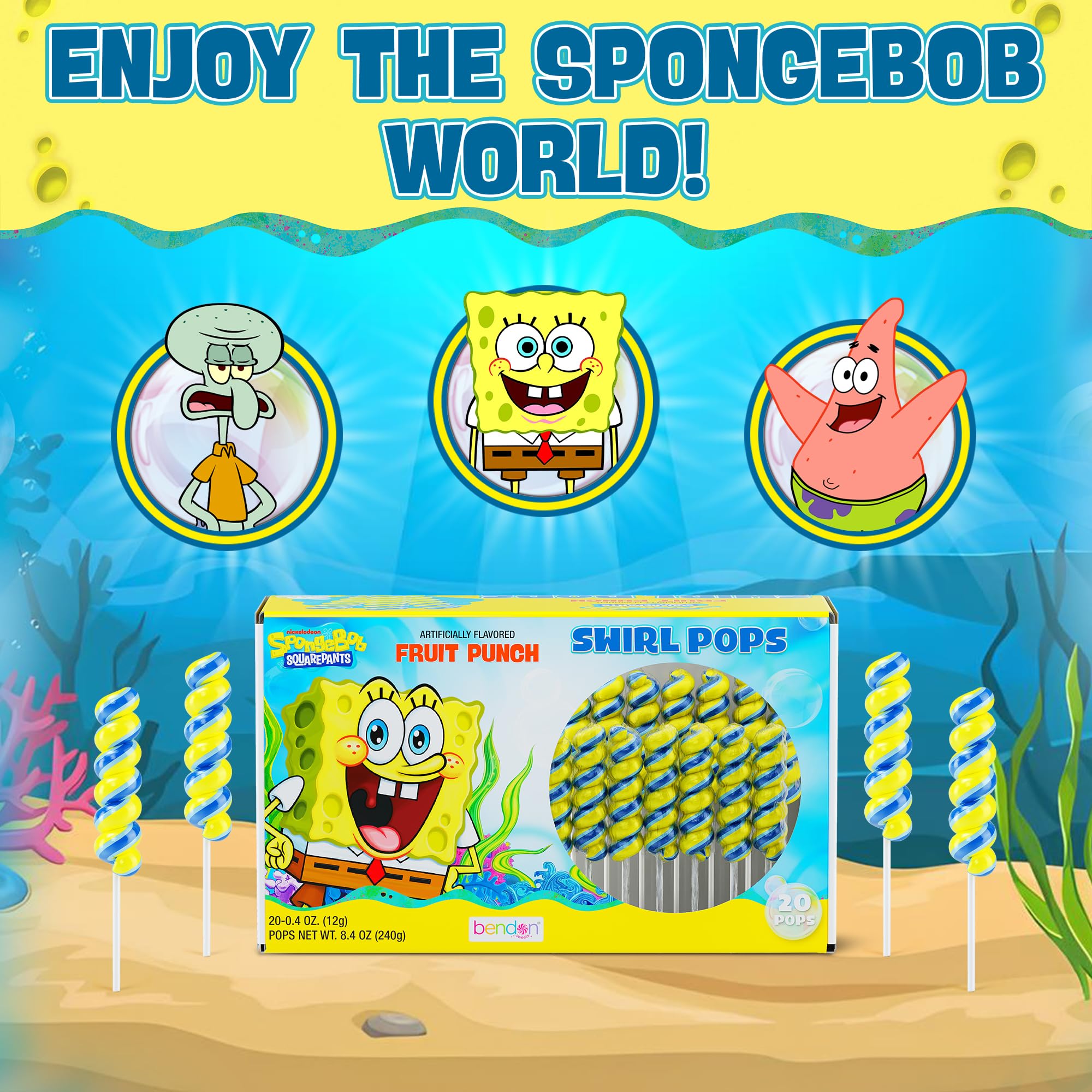 Party setup with SpongeBob lollipops as colorful decor and fillers