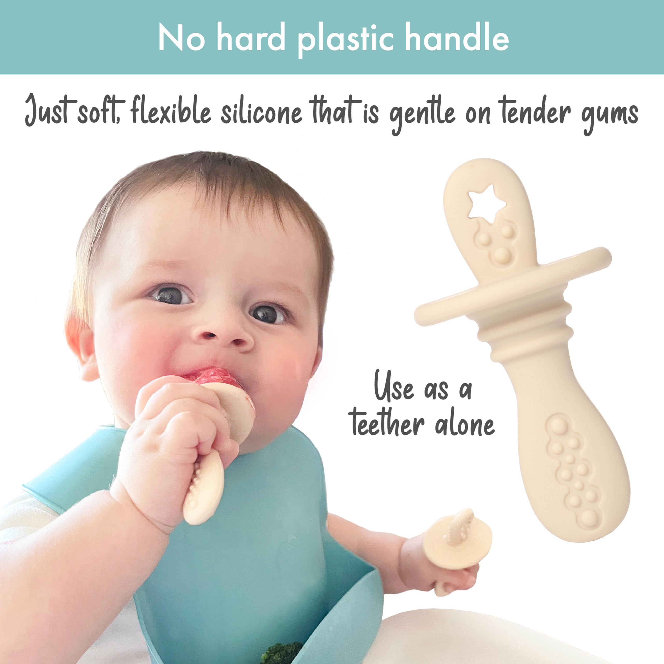 PrimaStella sensory ridges provide cool teething relief during frozen treats