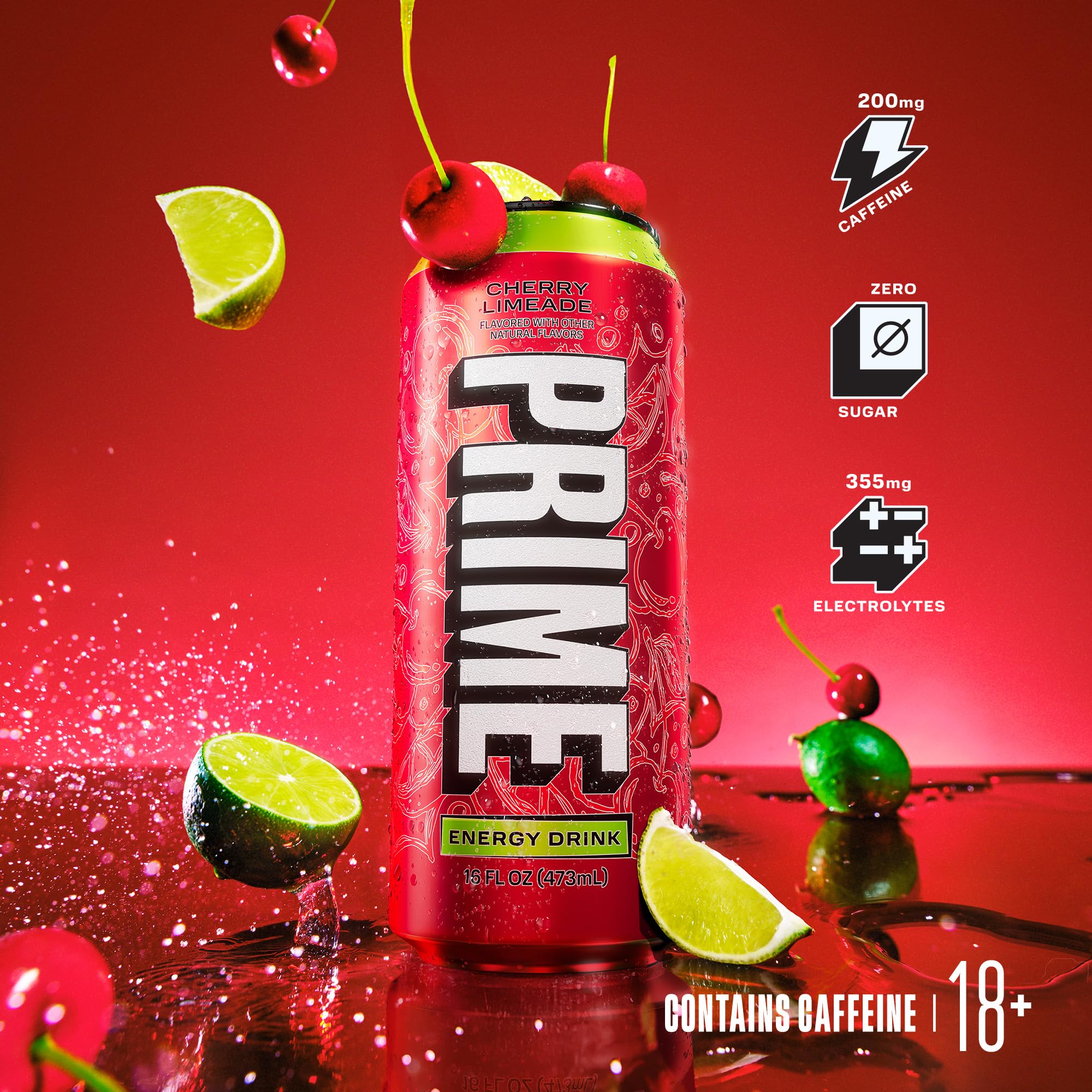 PRIME Energy Cherry Limeade bottle on a desk illustrating convenient energy option