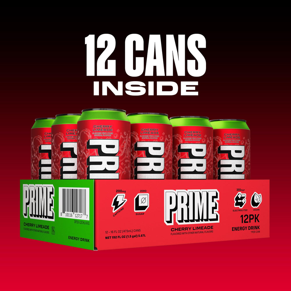 Ingredients panel of PRIME Energy Cherry Limeade highlighting no artificial colors