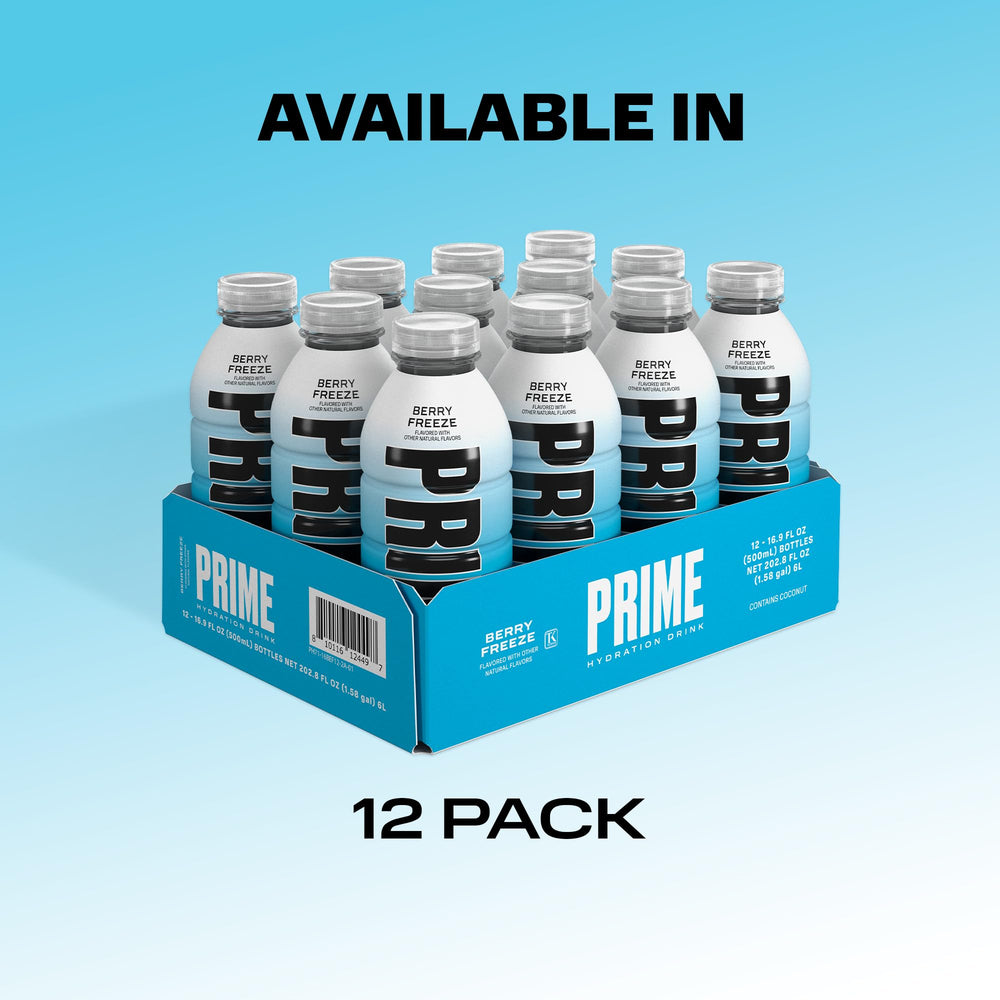 Prime Hydration Berry Freeze in a gym bag ready to rehydrate.