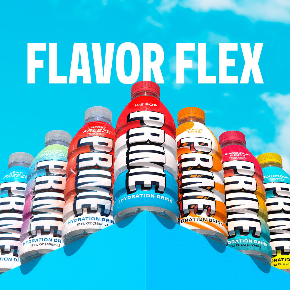 PRIME Hydration electrolyte graphics illustrate 600mg+ electrolytes per serving