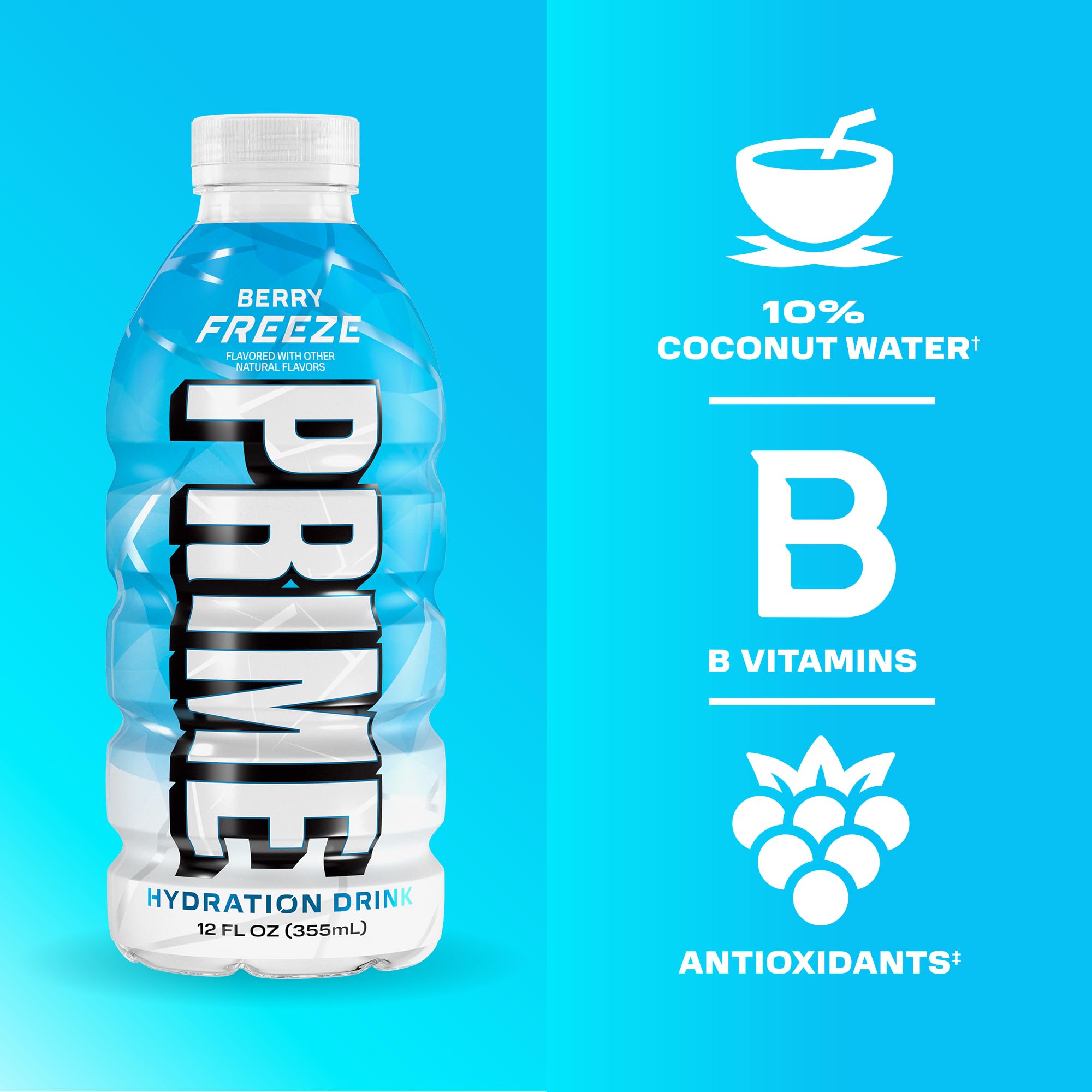 PRIME Hydration with natural flavors and no artificial colors or dyes.
