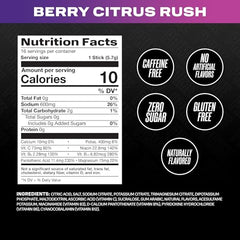 Prime Hydration Rapid Sticks Berry Citrus Rush open stick ready to mix for quick hydration.