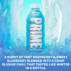 Vibrant PRIME Hydration Snowball Slushy in a refreshing glass