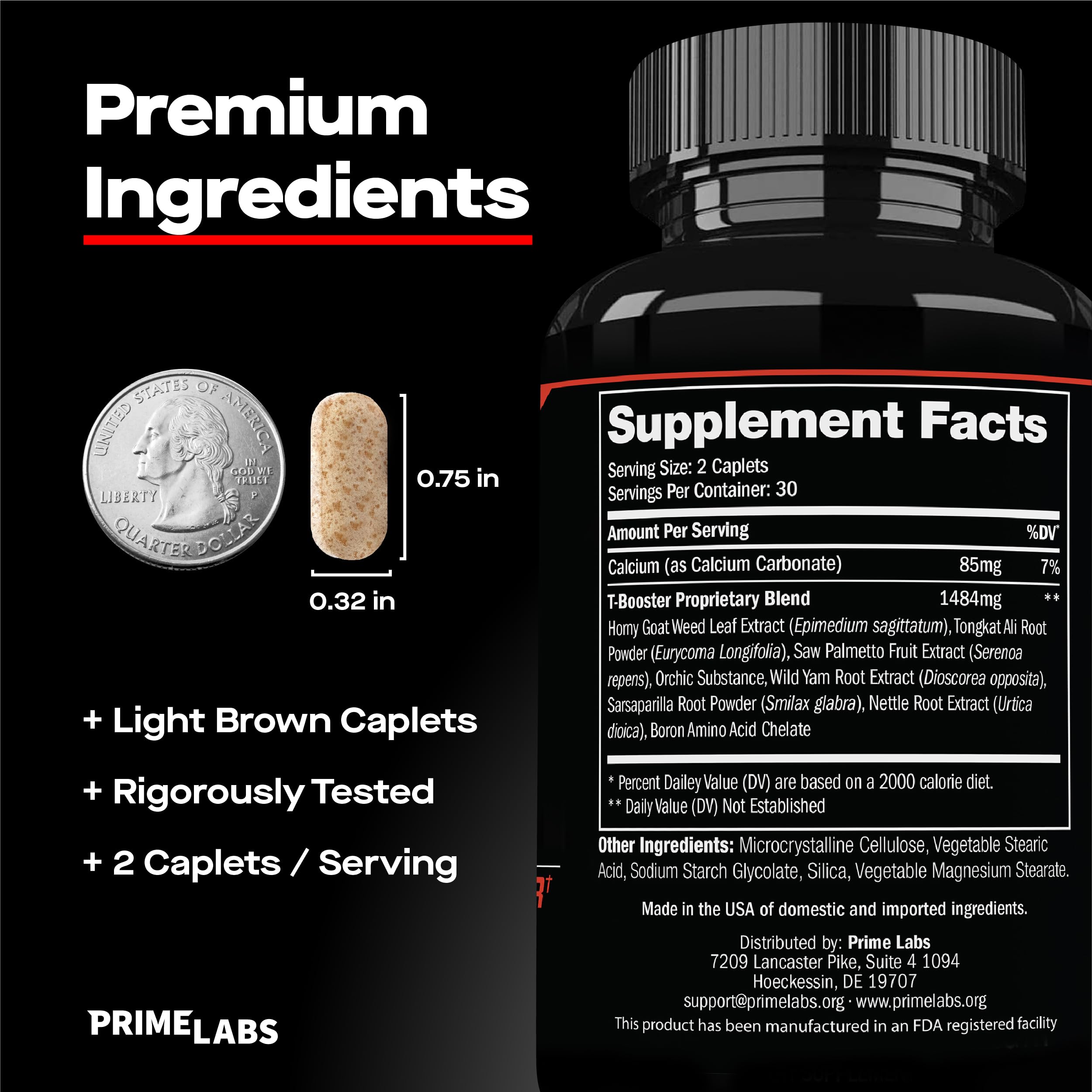 Prime Labs Prime Test caplet closeup highlights individual capsules for consistent daily intake.