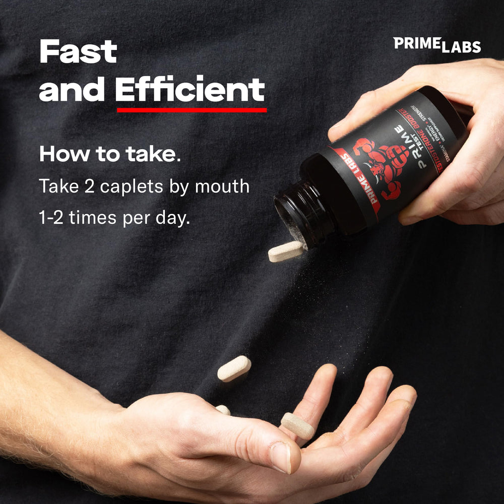 Prime Labs Prime Test horny goat weed imagery highlighting plant-based ingredients.