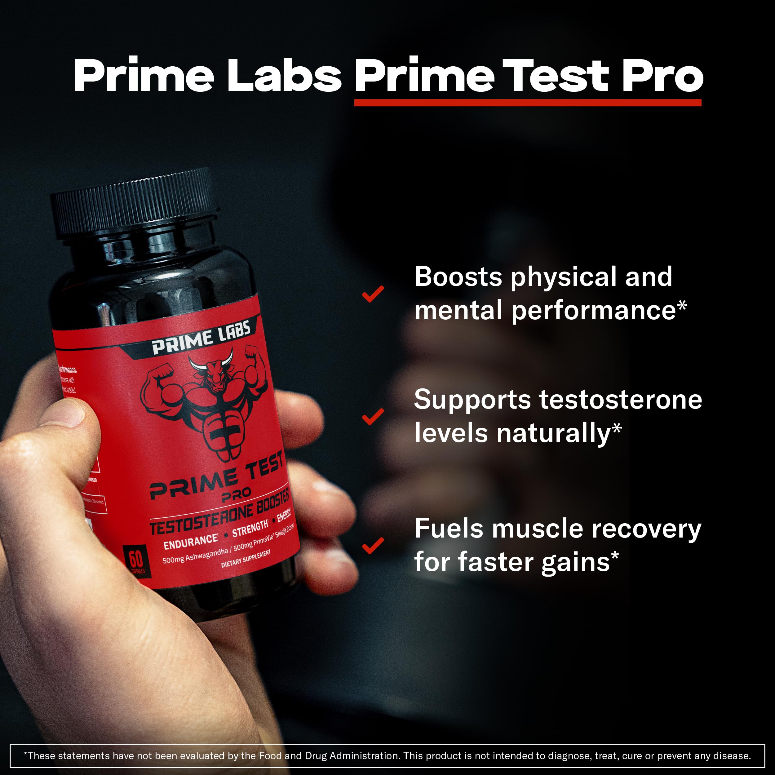Prime Test Pro capsules ready for daily supplementation