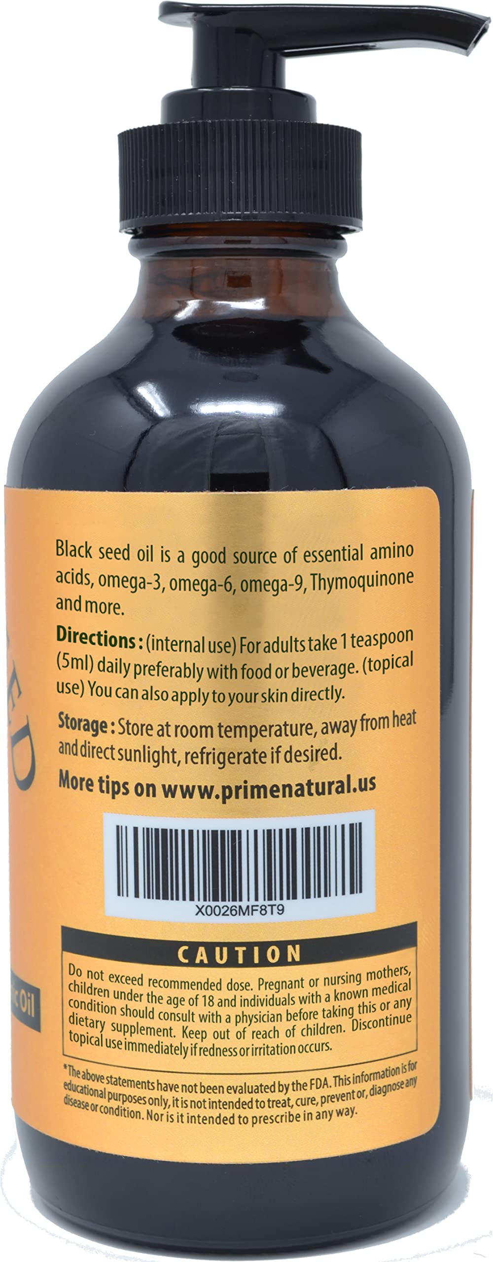 Prime Natural Black Seed Oil dropper cap highlights precise dosing for daily use.