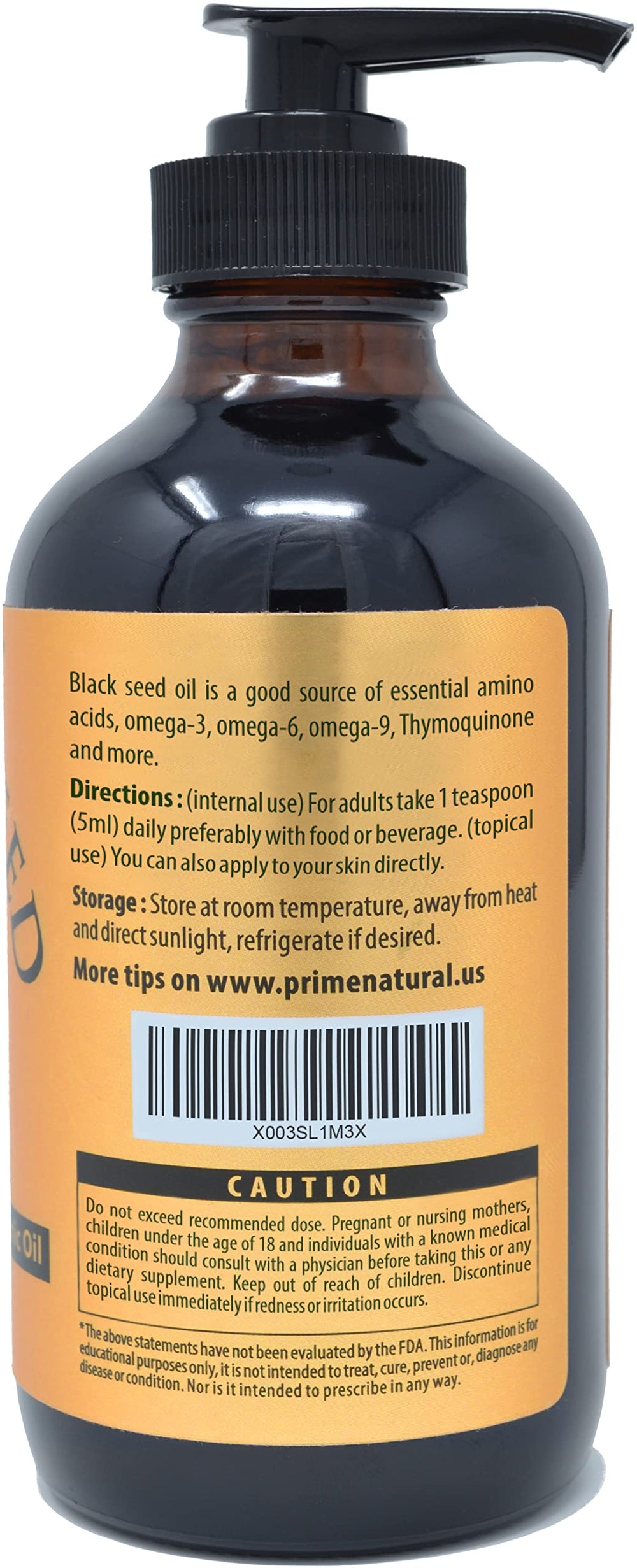 PRIME NATURAL organic label on dark glass bottle signals Turkish-origin quality.