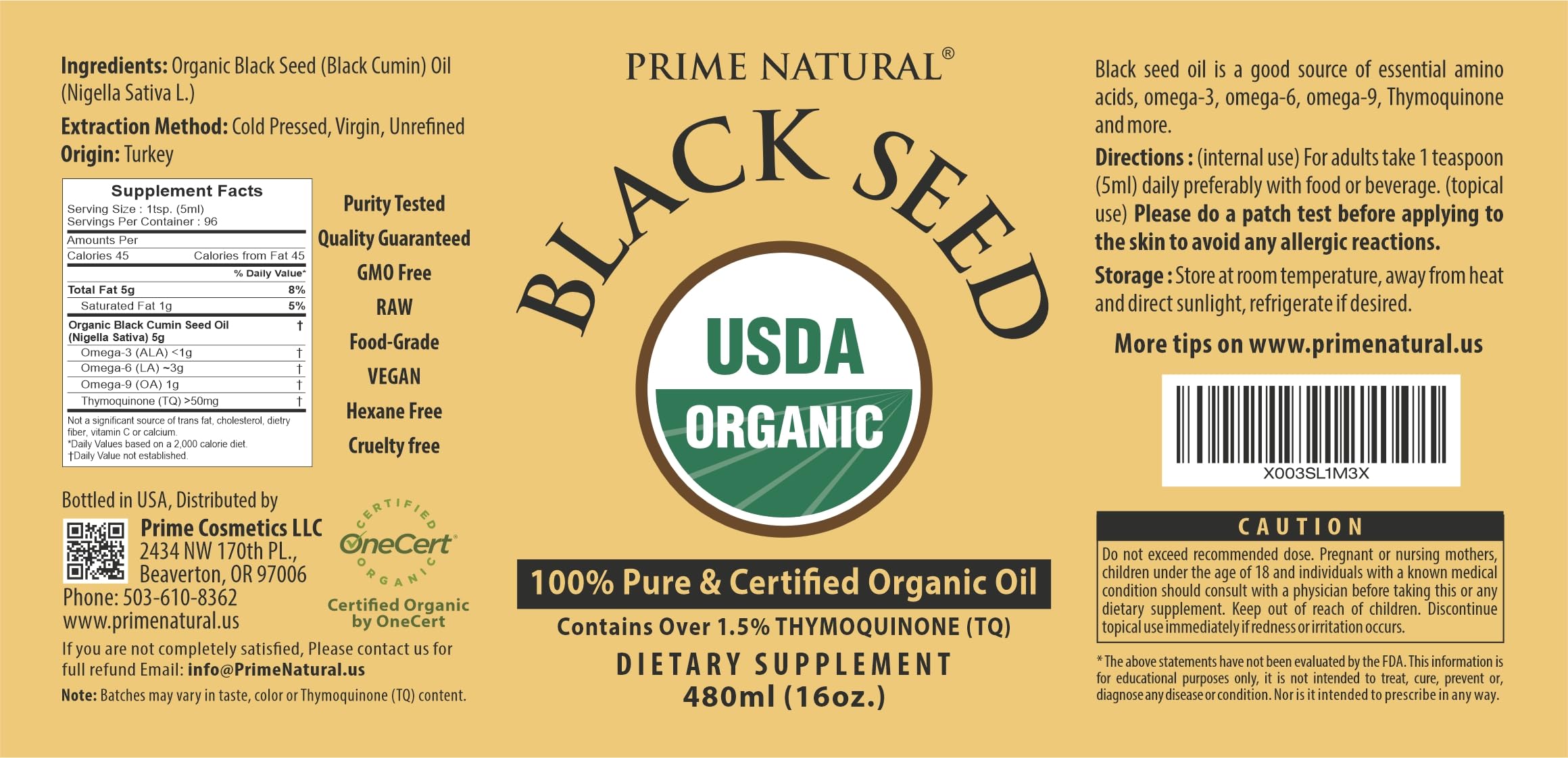 PRIME NATURAL oil in a measuring dropper for easy daily use.