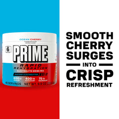 Ocean Cherry flavor shown on PRIME packaging for bold taste.