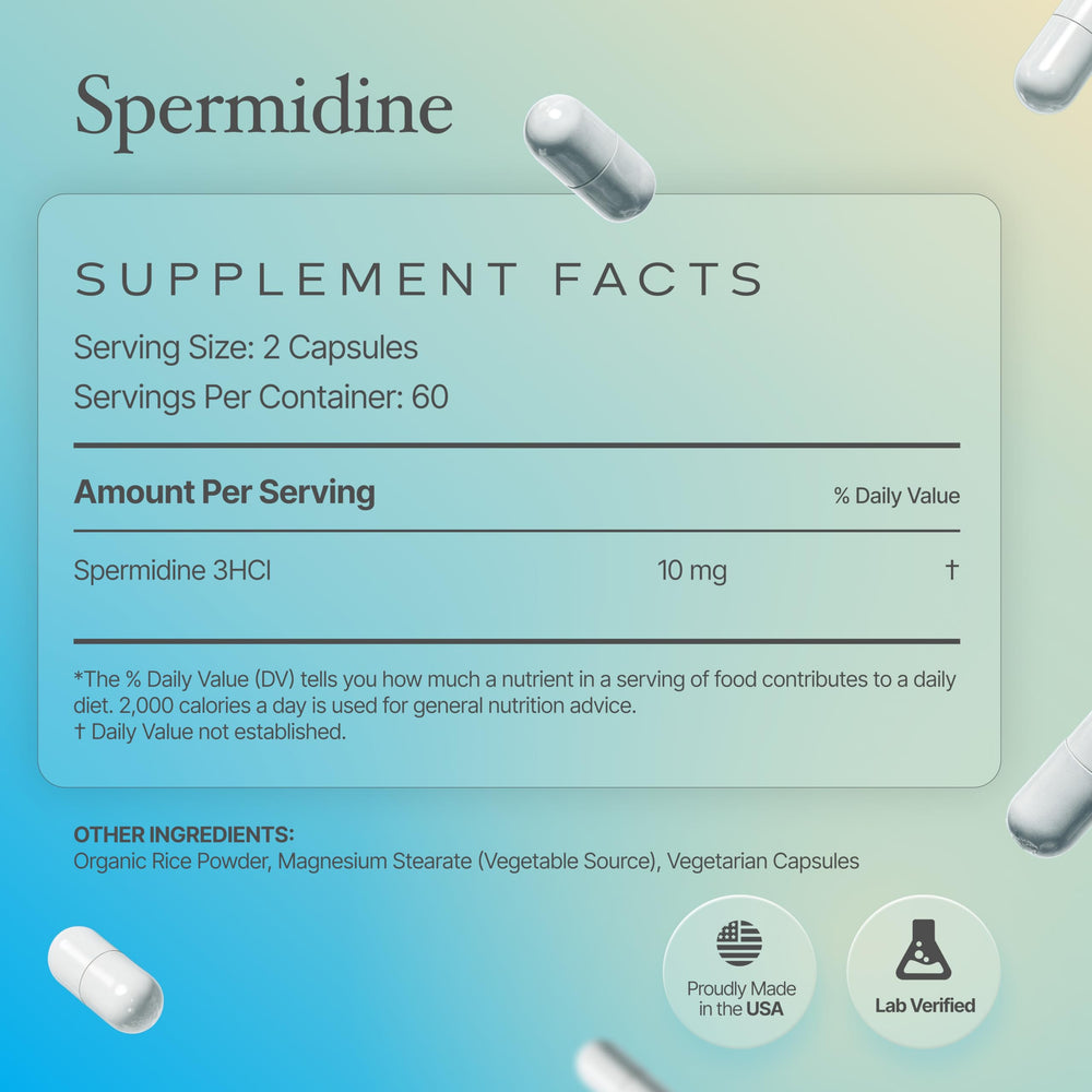 Daily wellness routine with Prime Powders Spermidine capsules for convenient use.