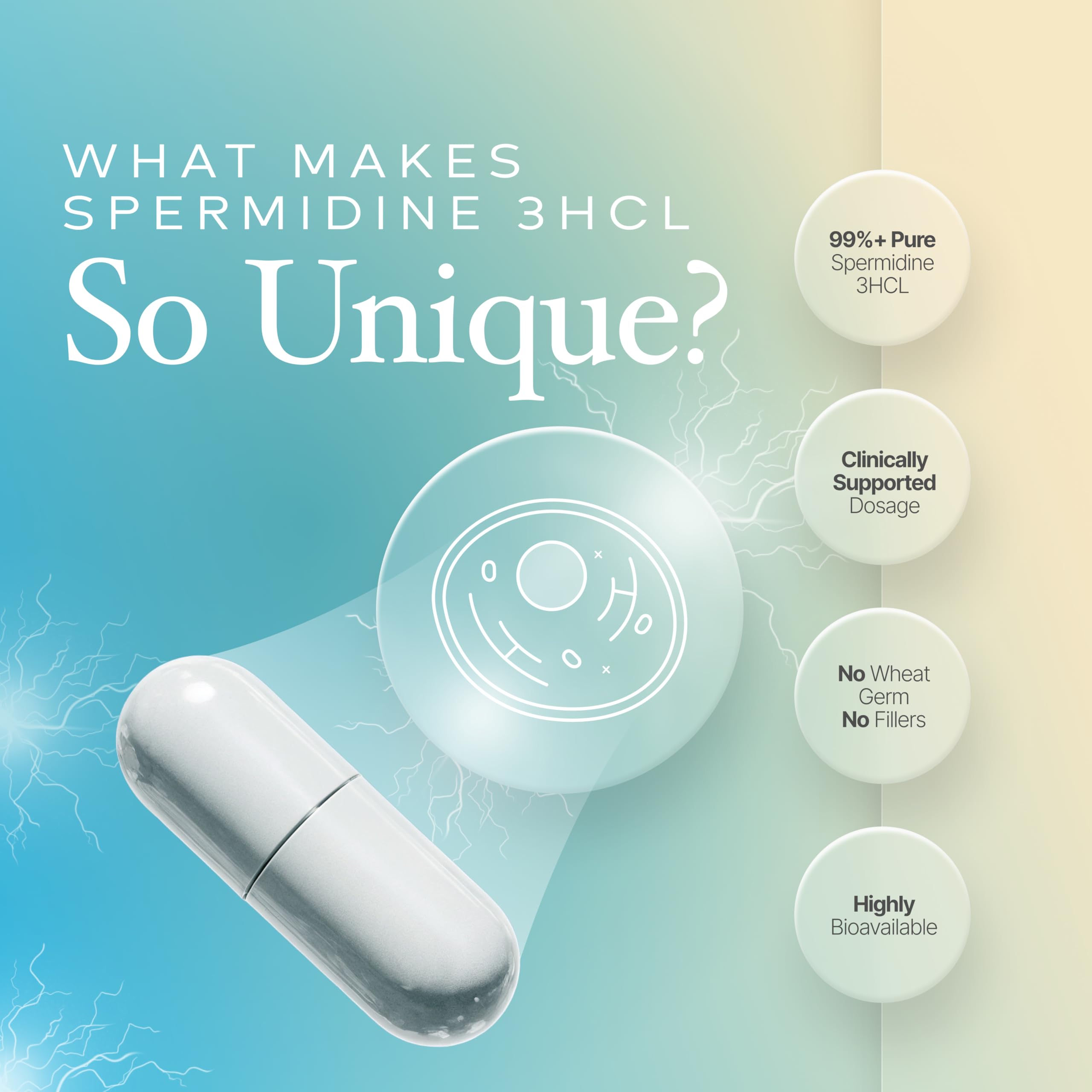 Close-up of Prime Powders Spermidine label indicating 10 mg per serving.