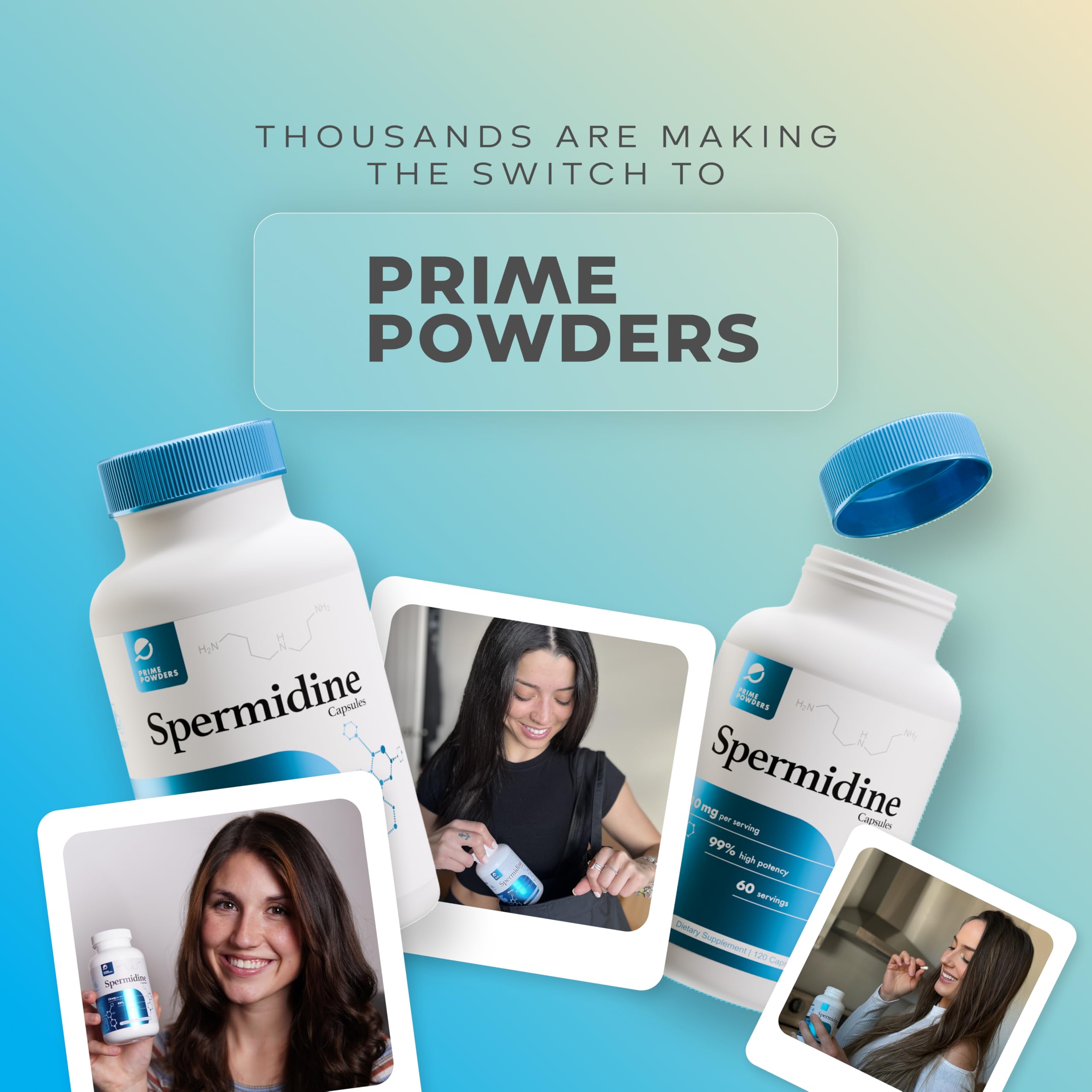 USA-made Prime Powders Spermidine capsules backed by quality-focused production.