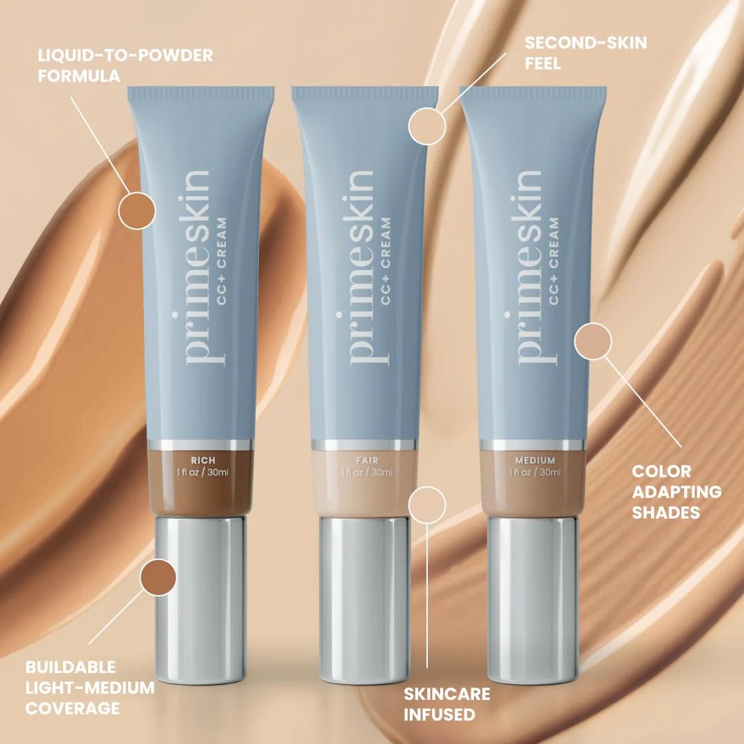 Premium packaging of PrimePrometics PrimeSkin CC+ Cream on display.