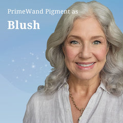 PrimeWand Pigment lip swatch showing buildable color