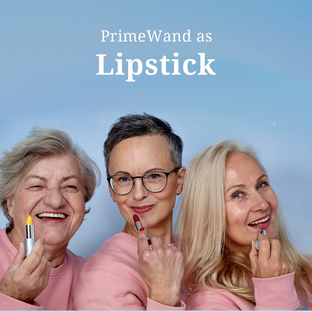 PrimeWand Pigment contour swipe along jawline for definition