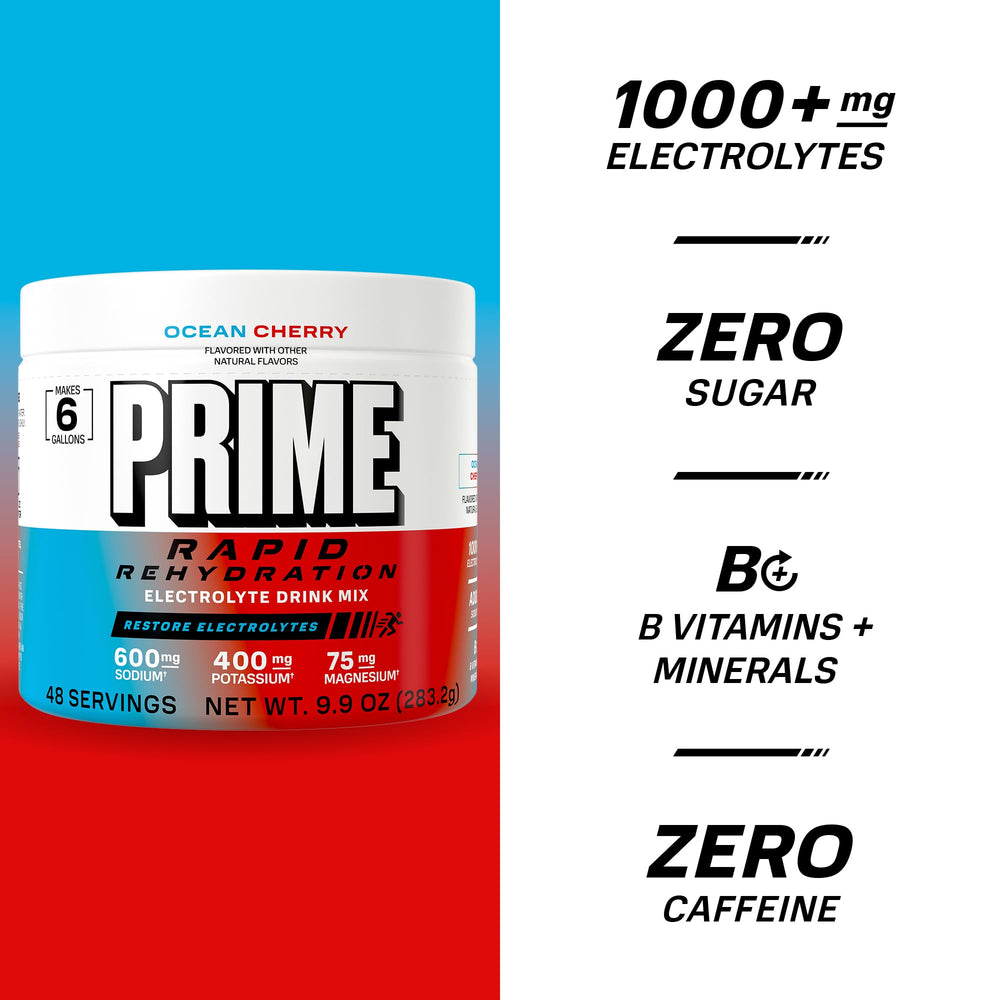 Powder dissolving in water for quick PRIME hydration.