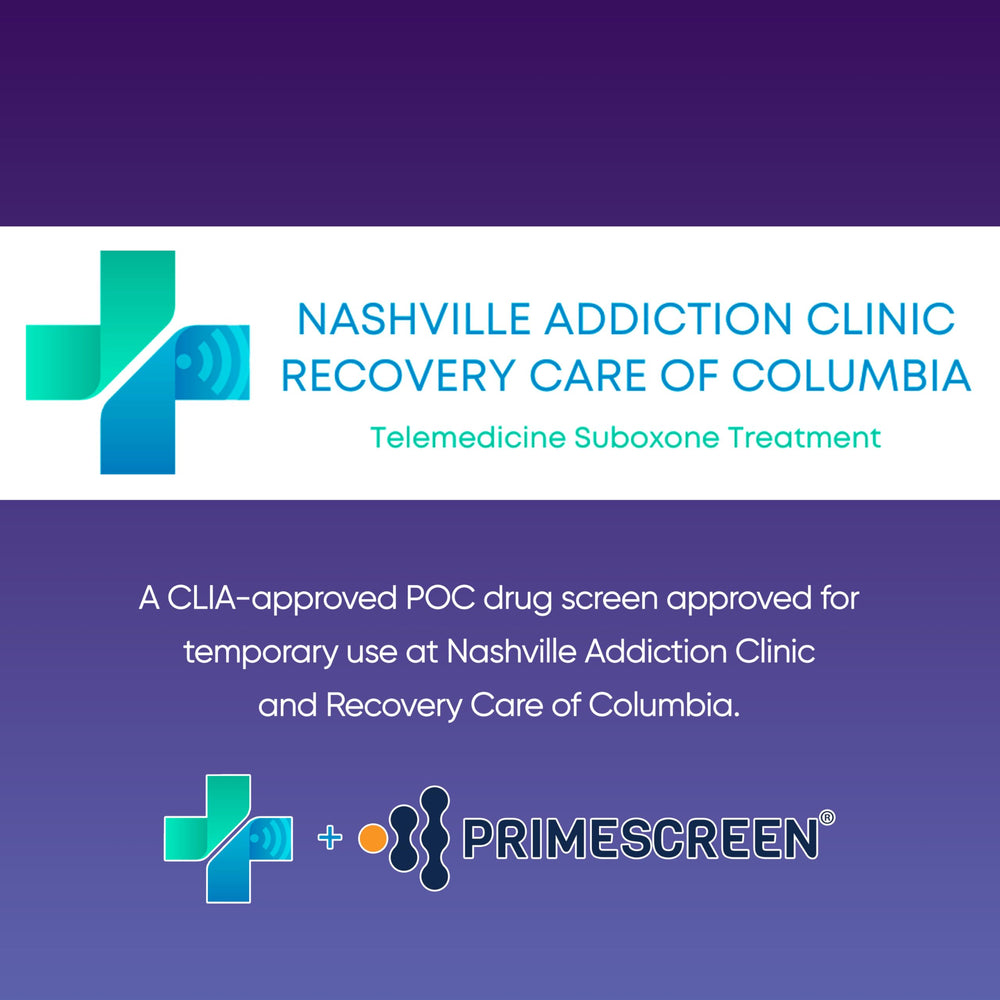 Prime Screen compact urine collection enables convenient at-home testing.