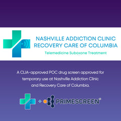 Prime Screen compact urine collection enables convenient at-home testing.