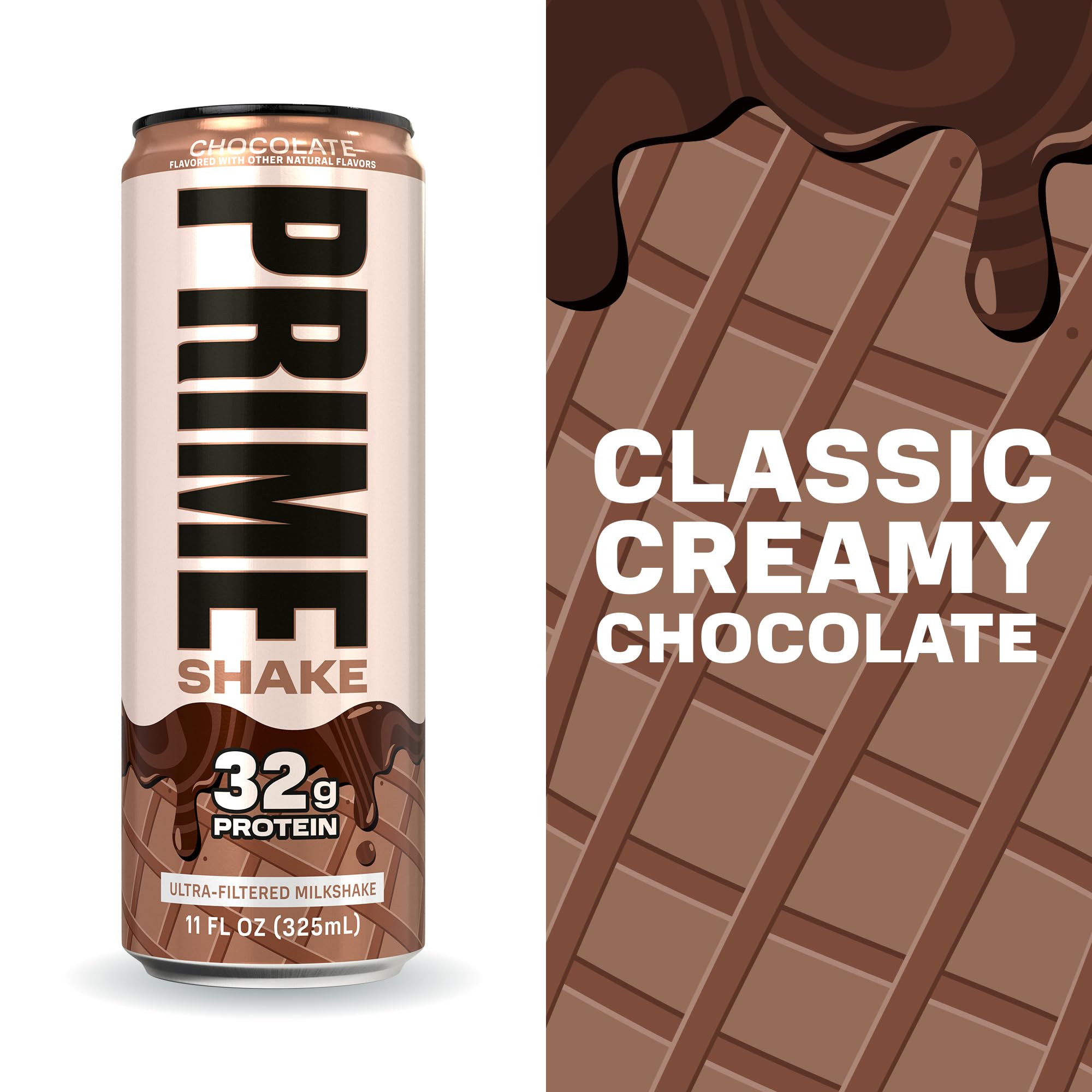 Prime Shakes Chocolate shake poured into glass with smooth texture and no grit
