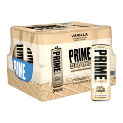 Prime Shakes Vanilla bottle front shows 32g protein per serving for post workout recovery