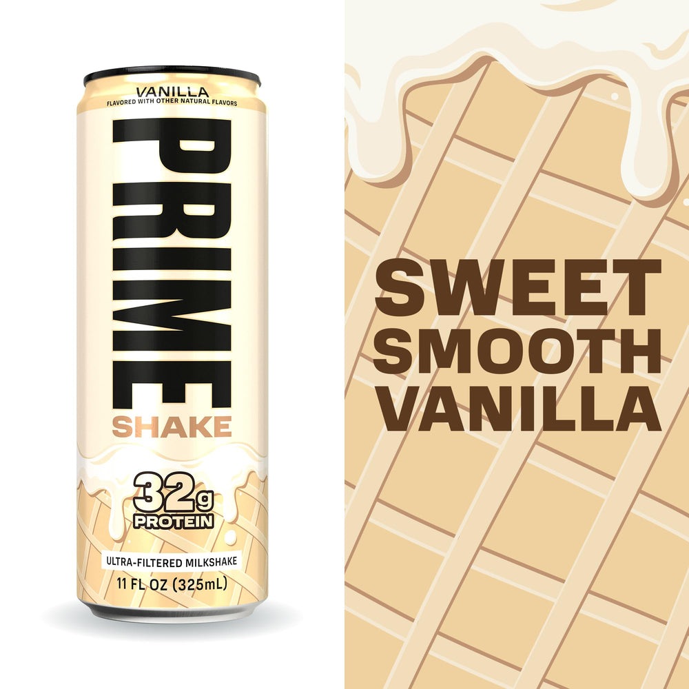 Prime Shakes Vanilla open pour emphasizes ready to drink convenience