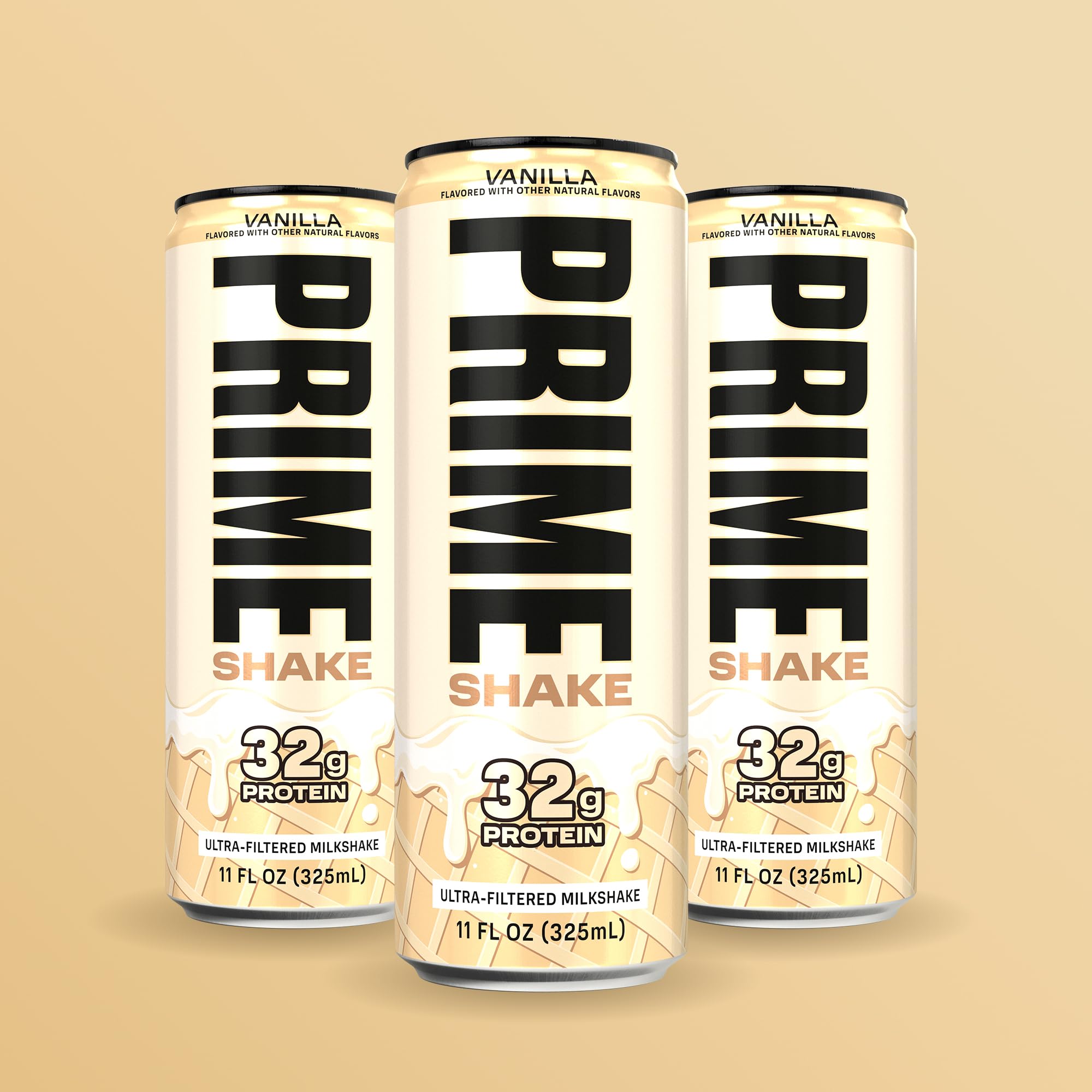 Prime Shakes Vanilla 11 oz can on kitchen counter ready for daily use