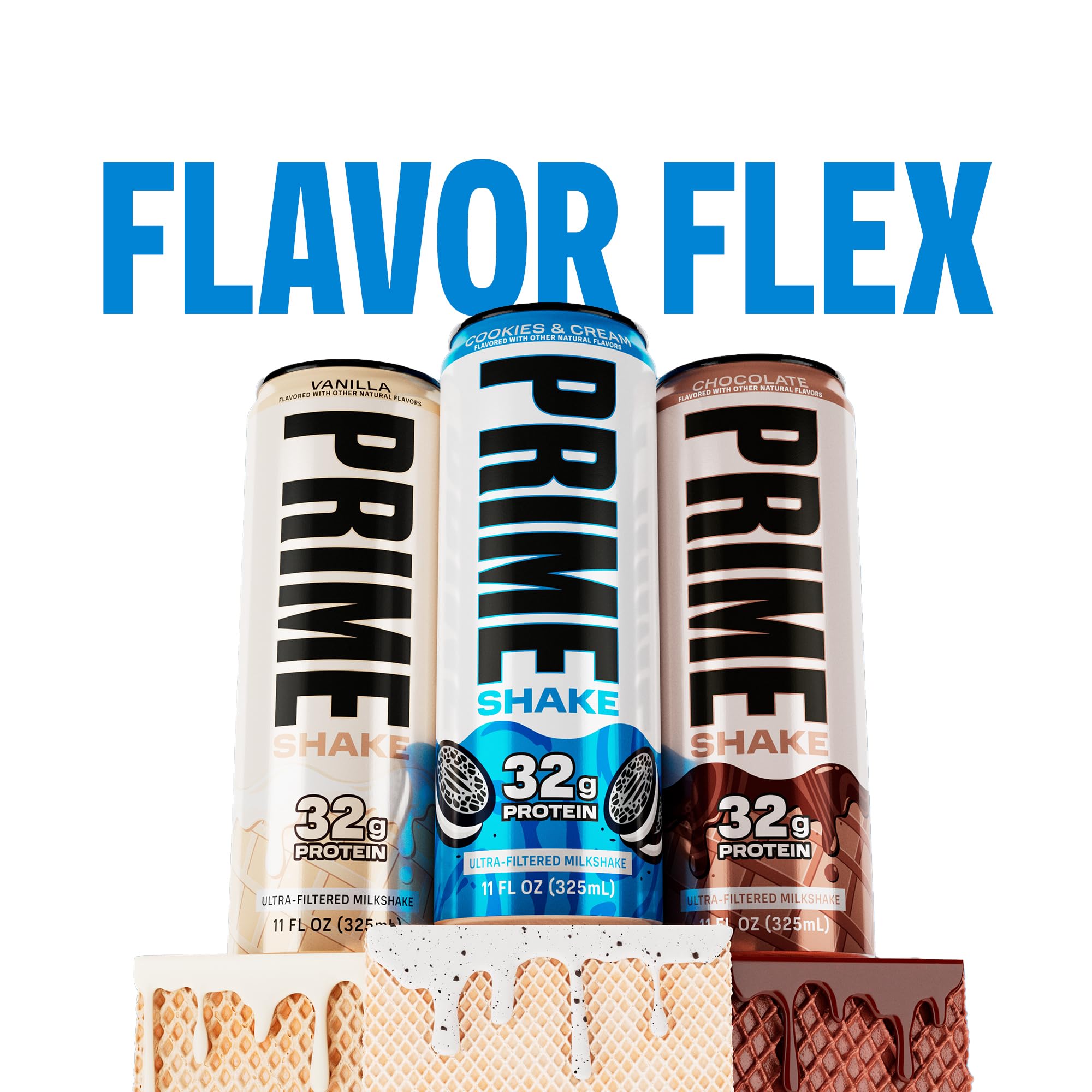 Prime Shakes Vanilla pairing with workout towel signals protein boost on the go