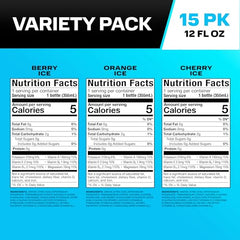 Prime ZERO Cherry Ice bottle highlighting low calories and recovery support