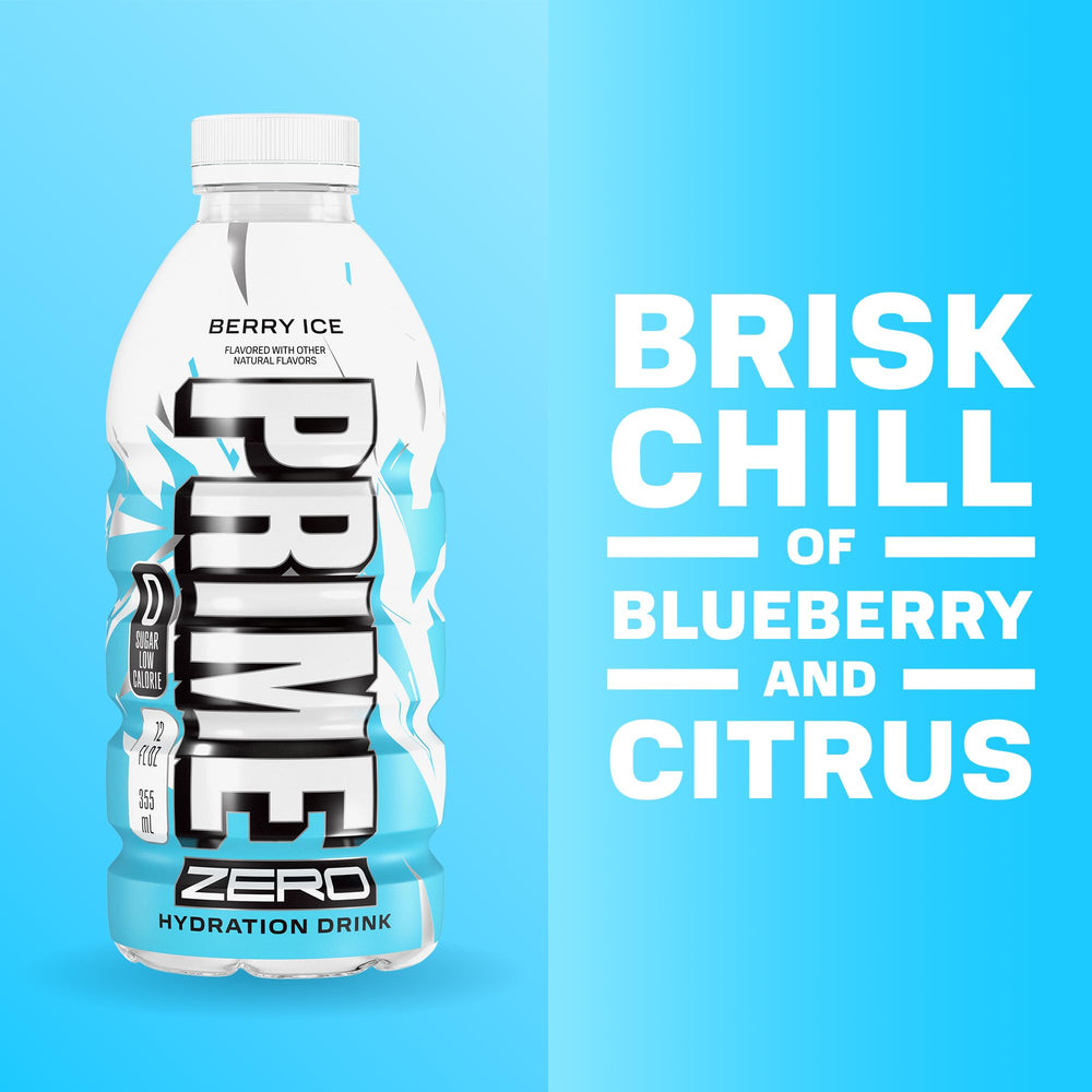 Prime ZERO Cherry Ice pack-front image displaying flavor variety for active days