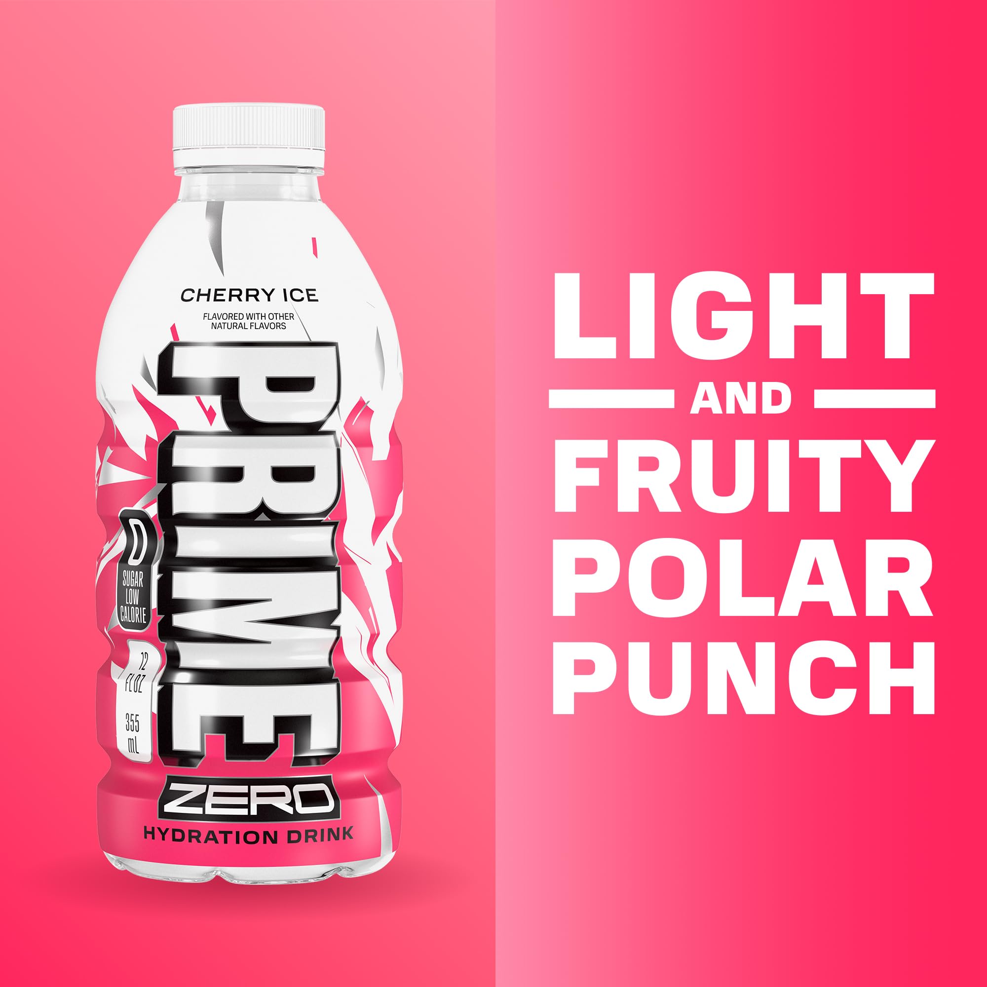 Prime ZERO Orange Ice bottle emphasizing caffeine-free hydration on hot days