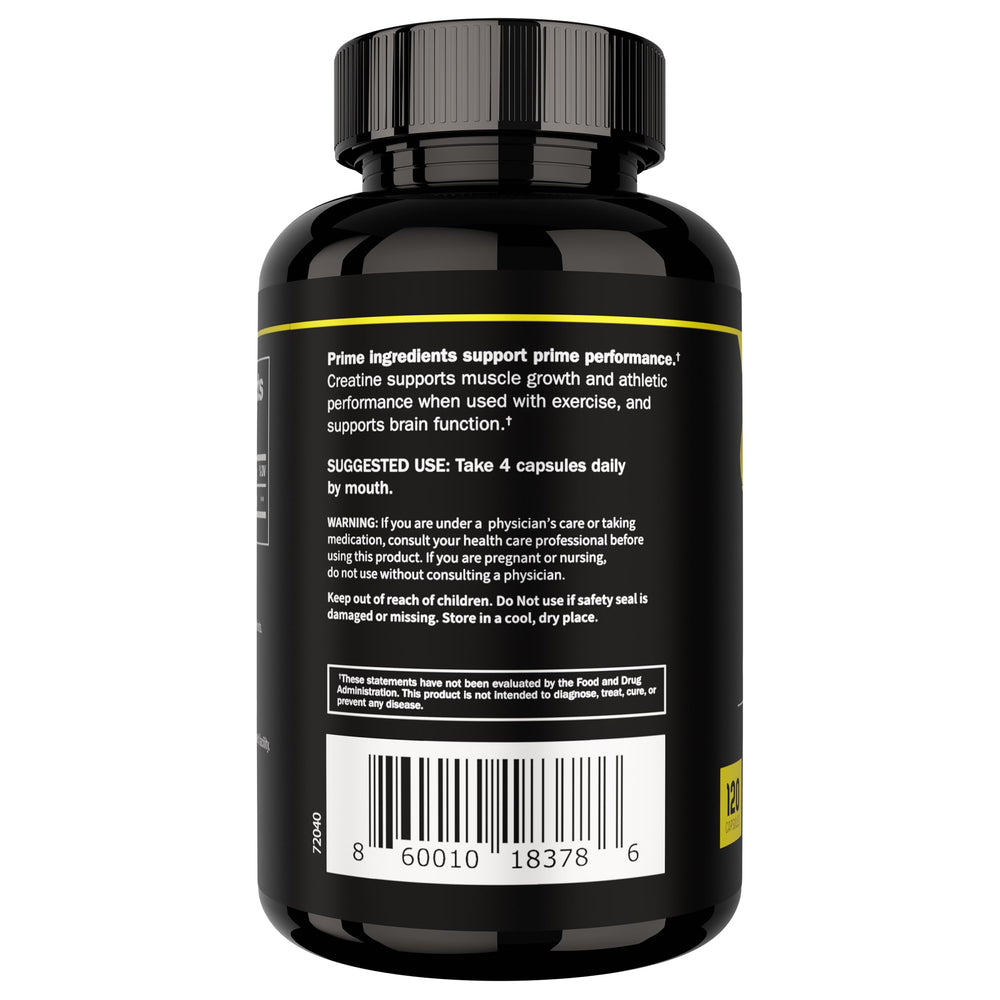 Prime Labs bottle on trainer mat signals convenient daily use anywhere.
