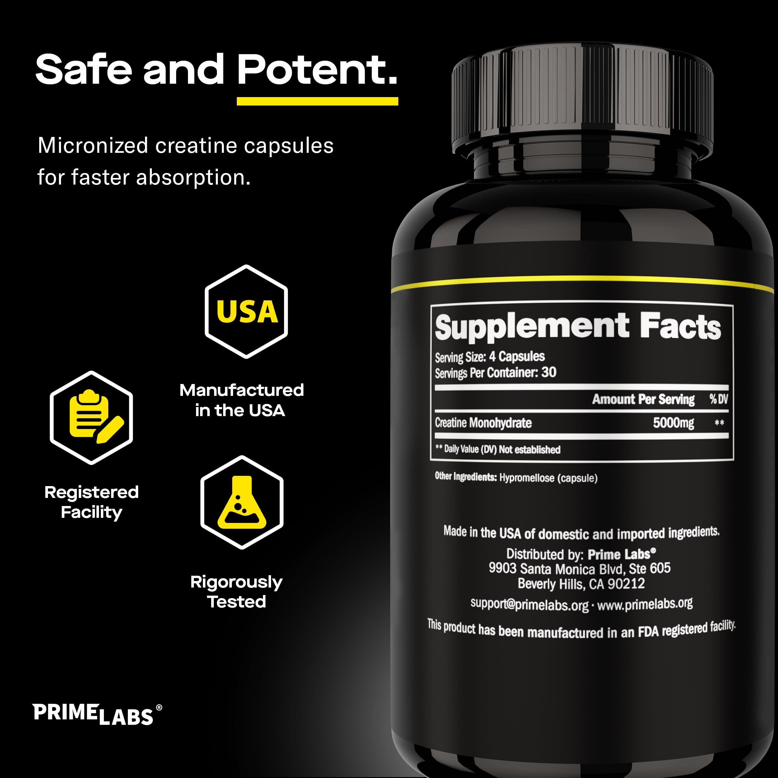 Prime Labs capsules on a gym bench suggest reliable post-workout recovery potential.