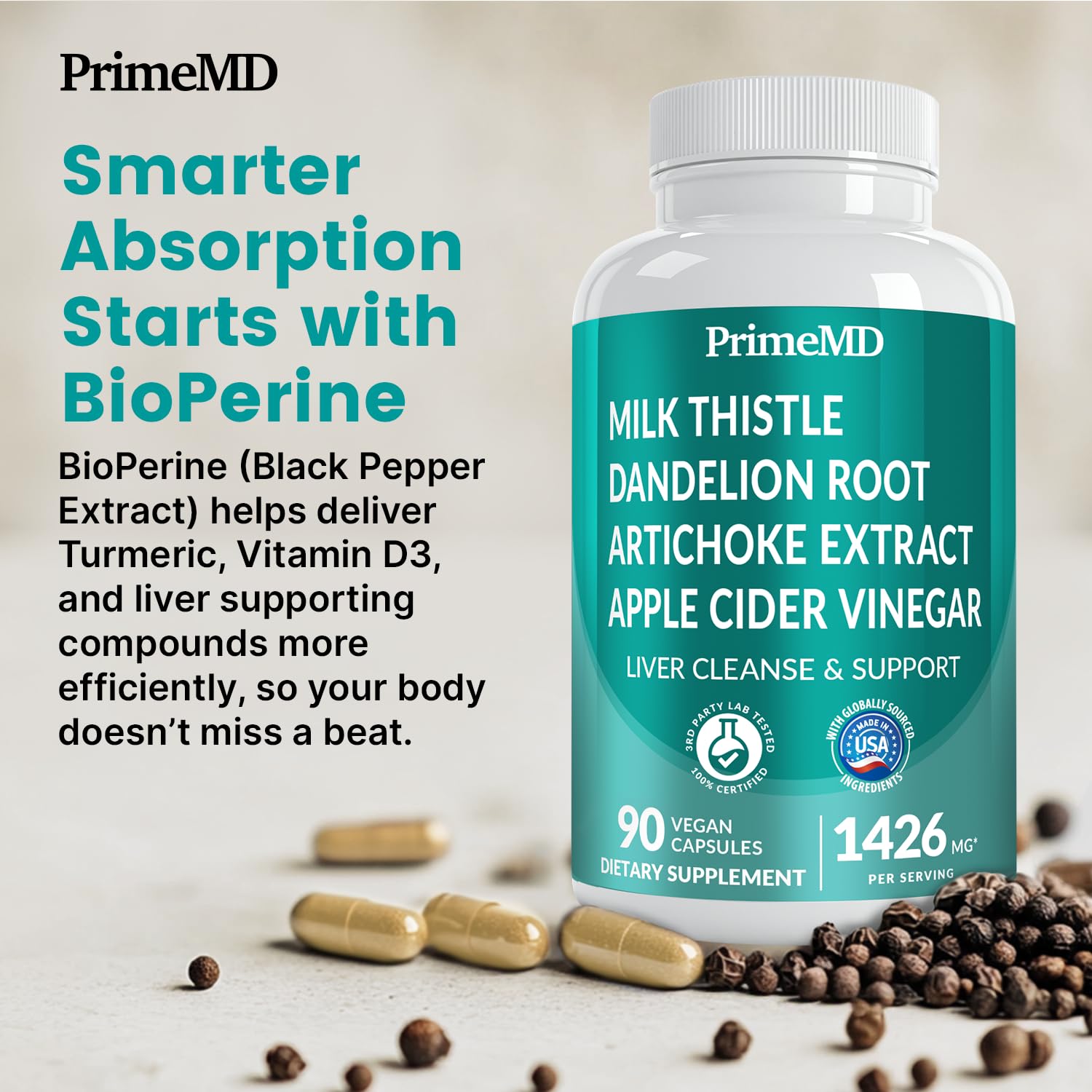 PrimeMD gluten-free and dairy-free formulation on label