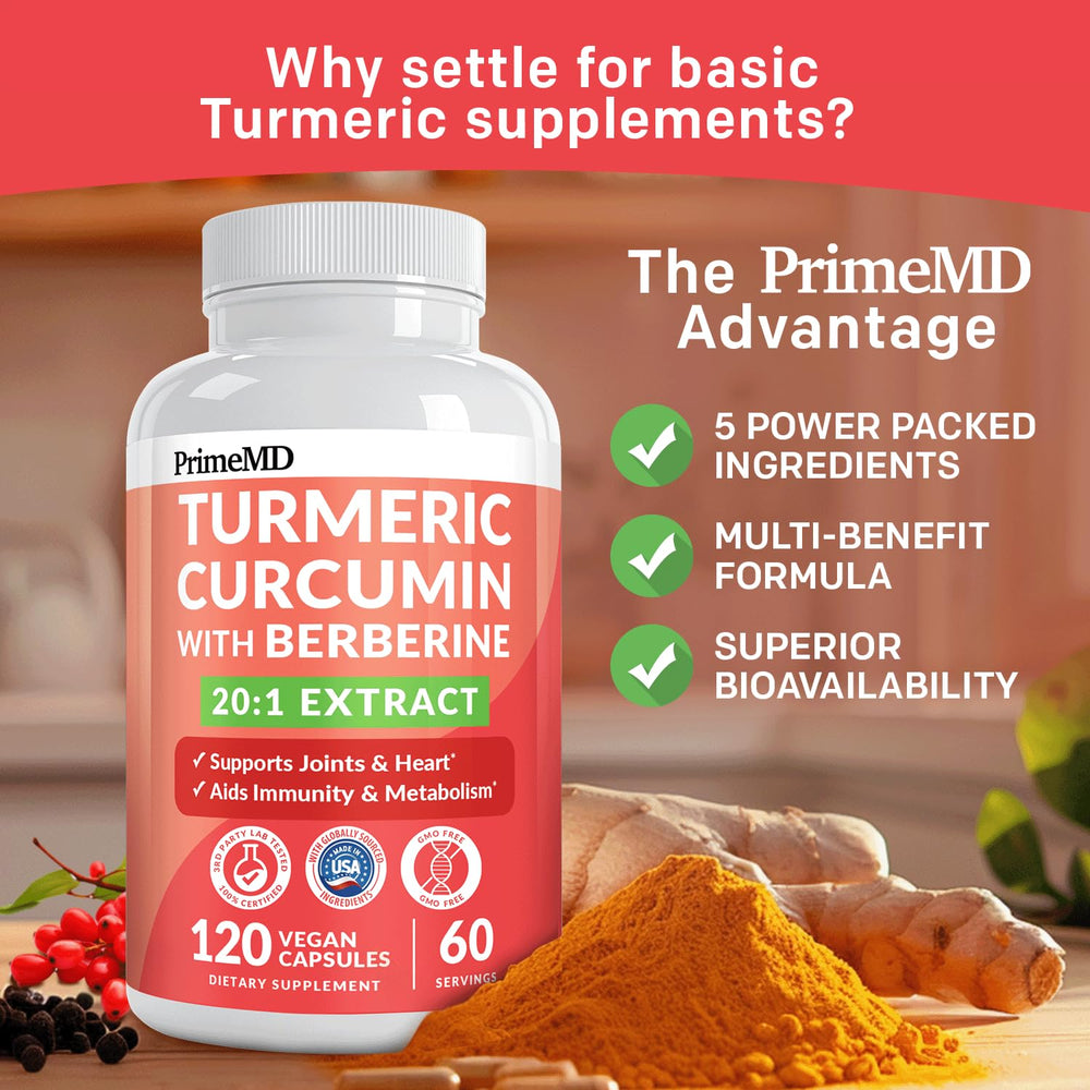 PrimeMD Wellness routine setup with capsules and glass of water.
