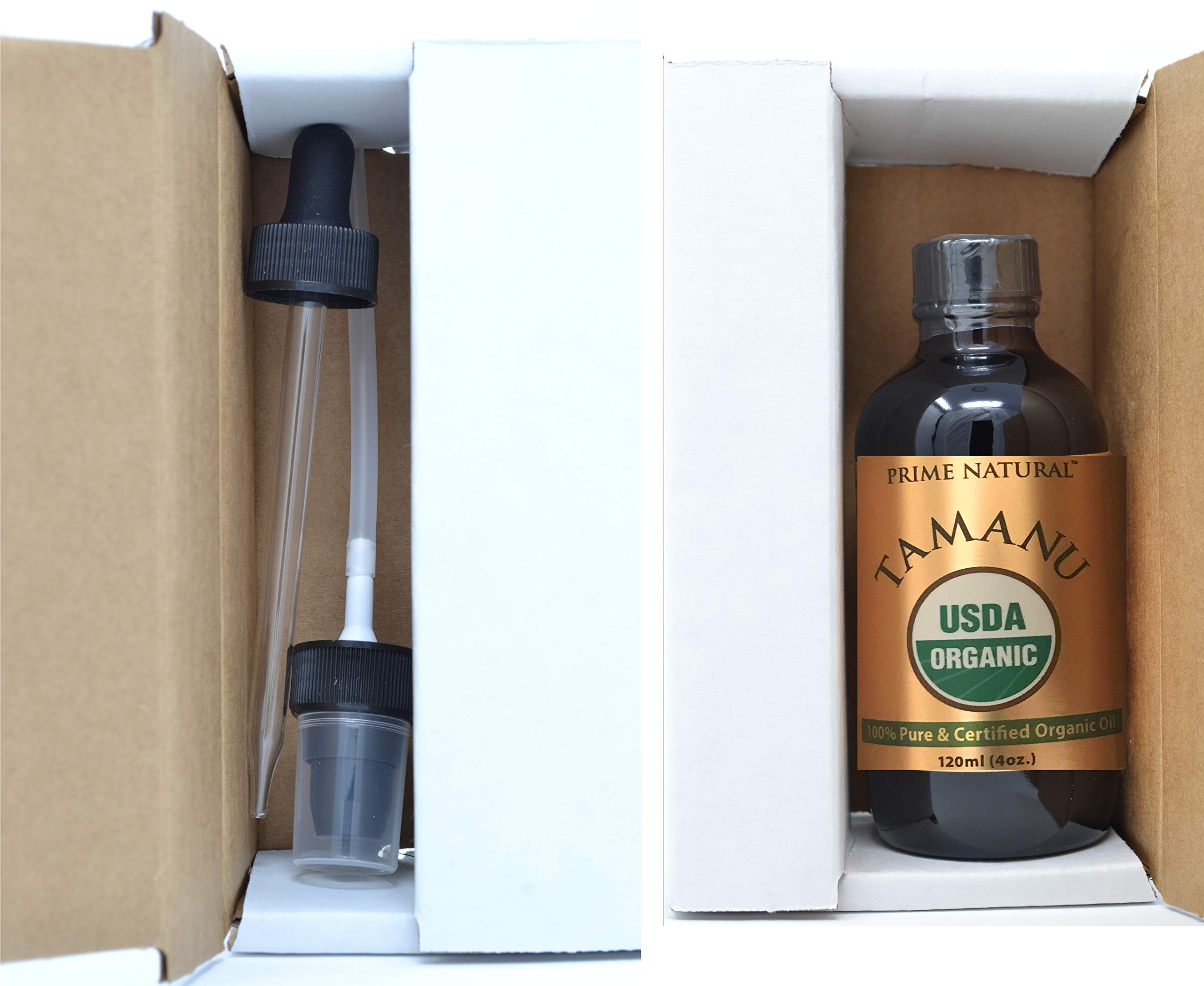 PRIME NATURAL Tamanu Oil in an amber bottle preserves purity and potency.