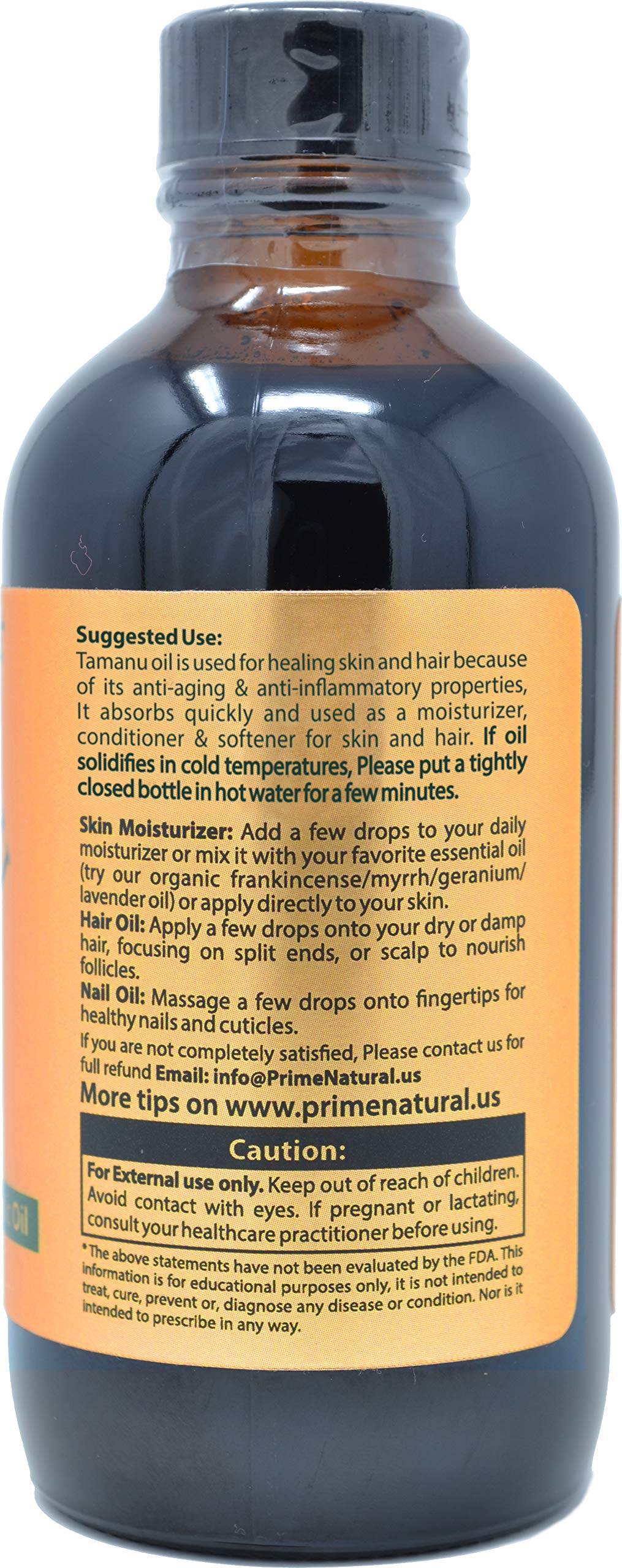 PRIME NATURAL Tamanu Oil used as hair conditioning for shine.