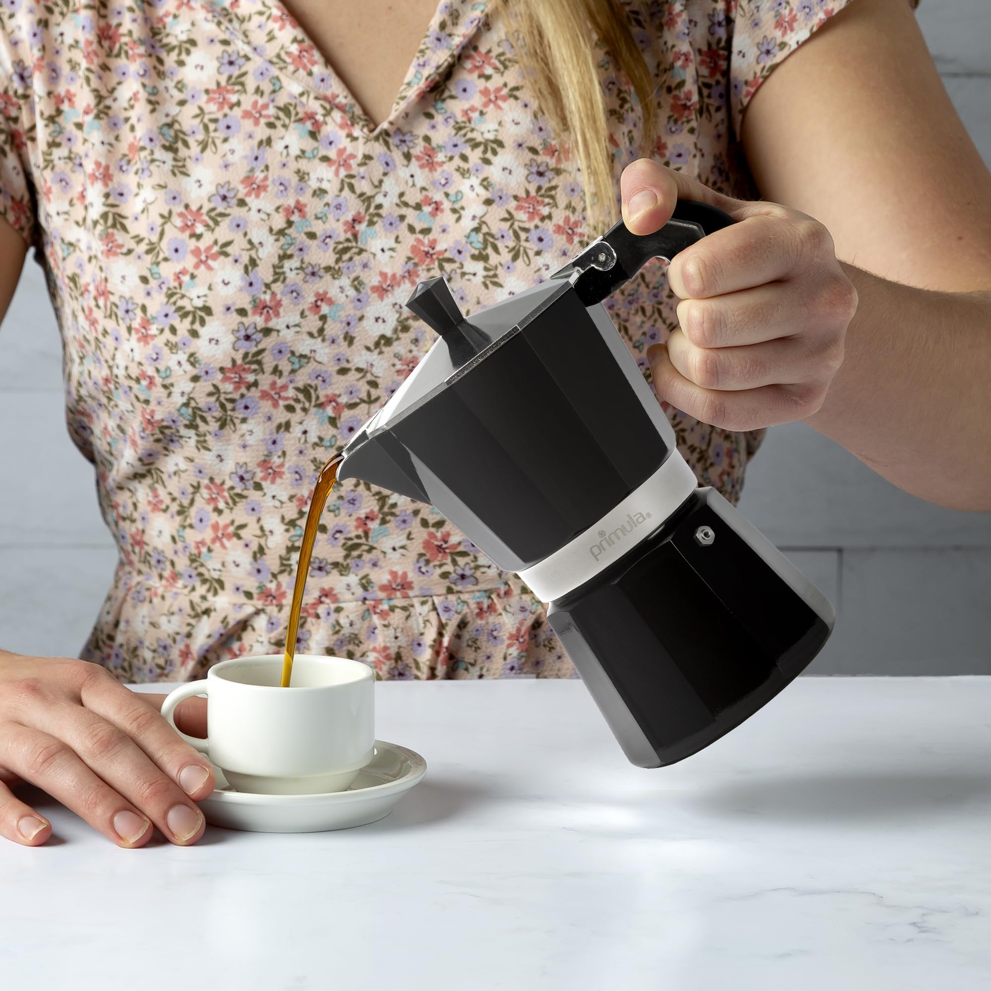 Primula Classic Moka Pot easy rinse cleanup after brewing.