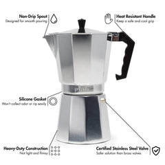 Primula Classic moka pot brew for authentic Cuban-style coffee at home.