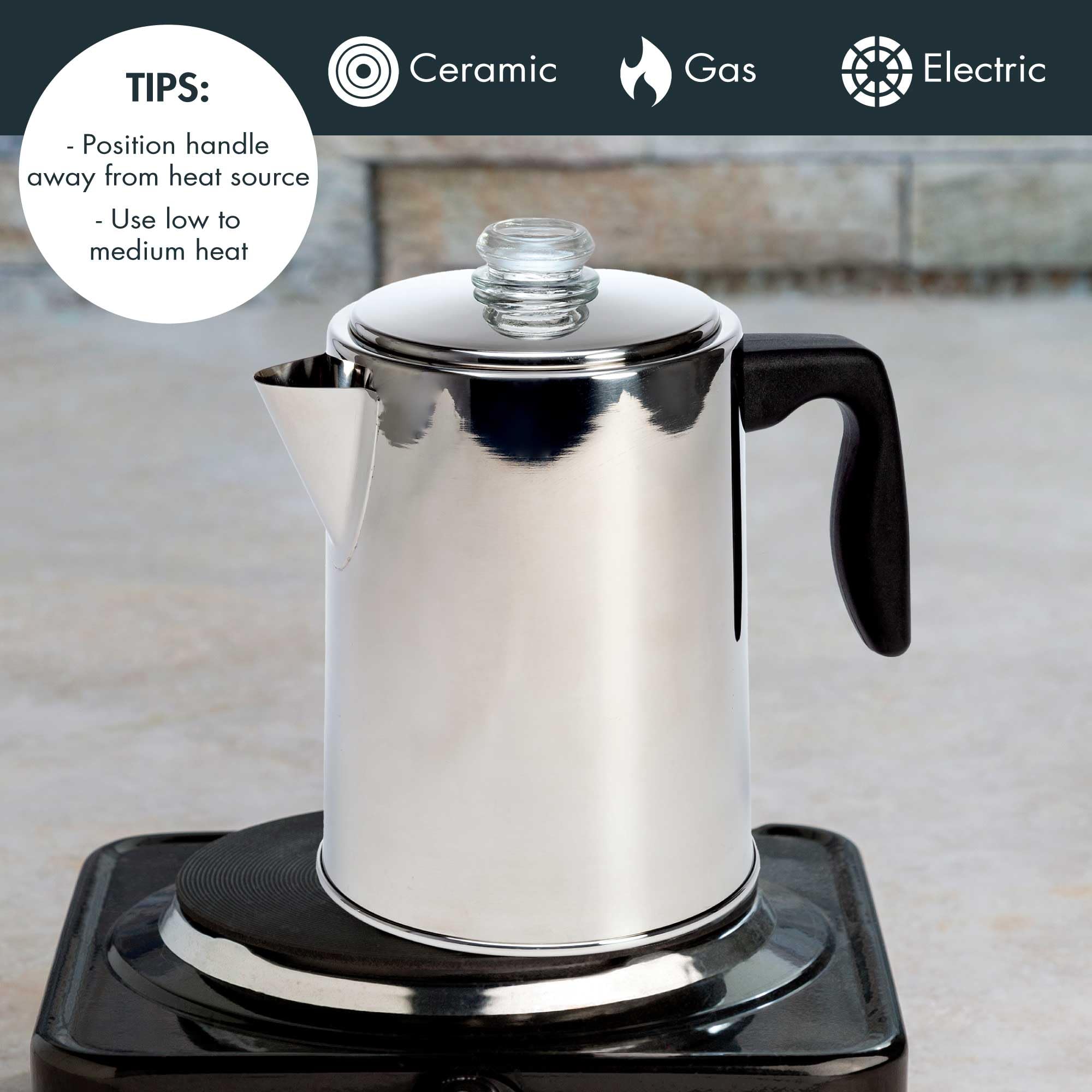 Non-drip spout for clean, steady pouring.