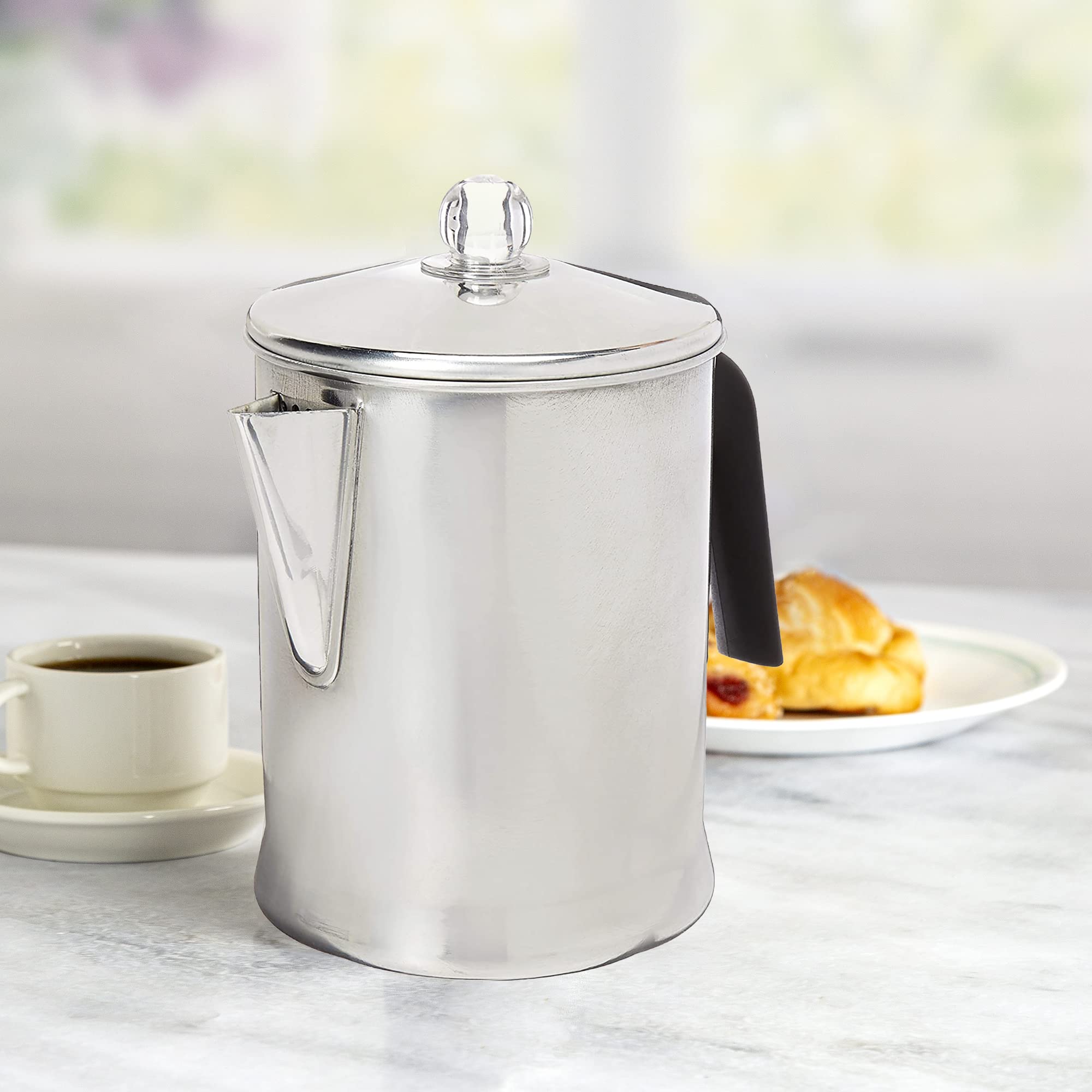 Primula Today percolator stay-cool handle for safe brewing.