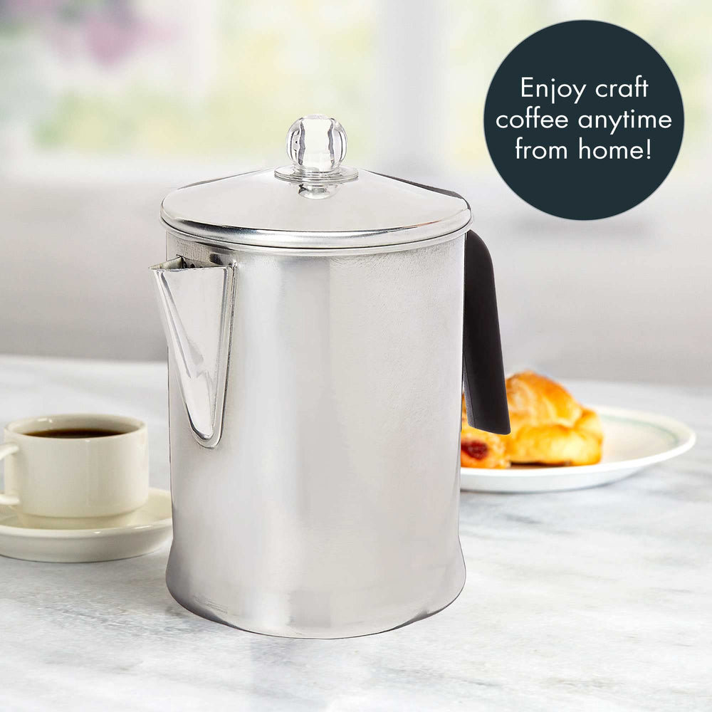 Primula Today percolator lid with clear knob to gauge brew strength.